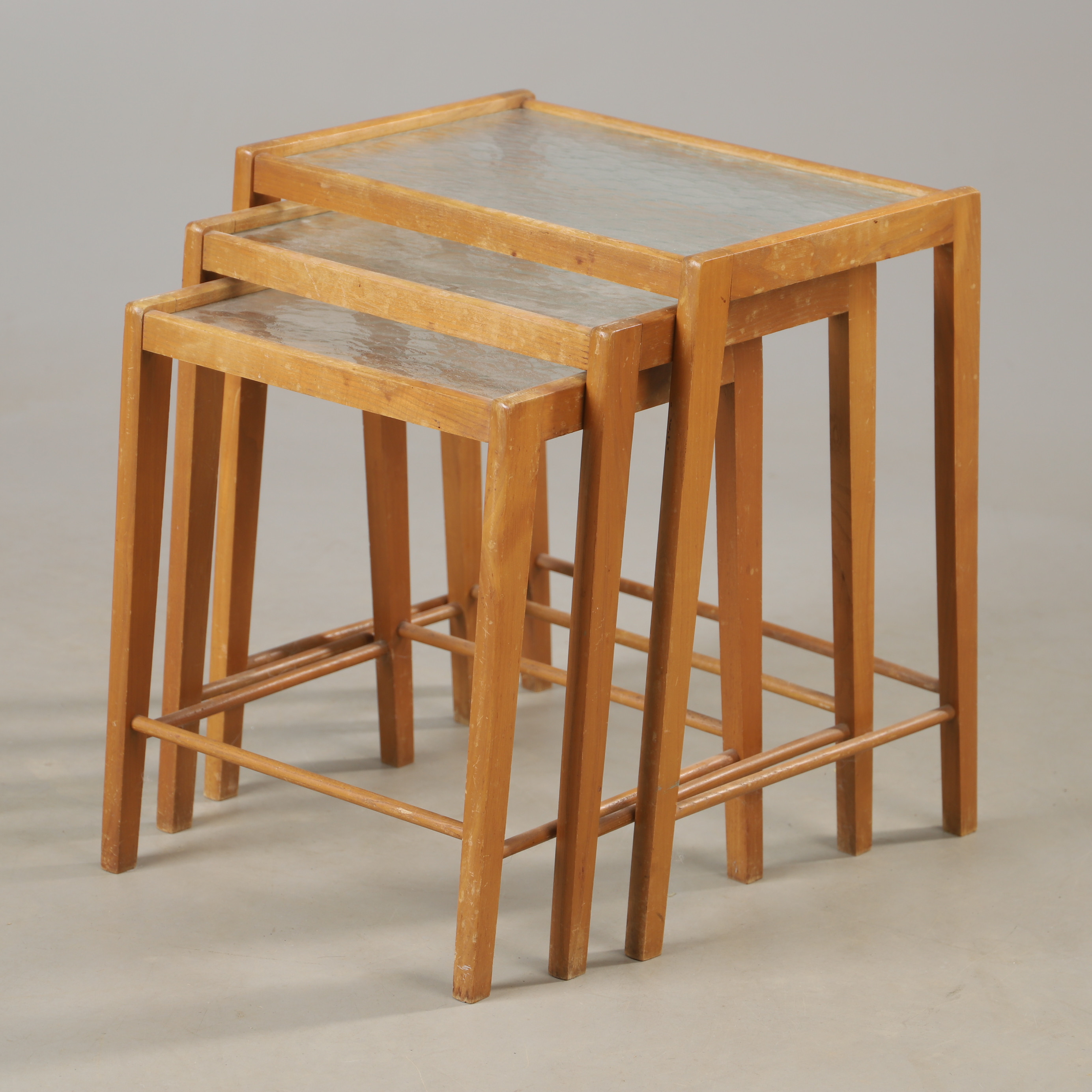 SATSBORD, 3 delar, alm och glas, Swedish modern, 1930/40-tal.