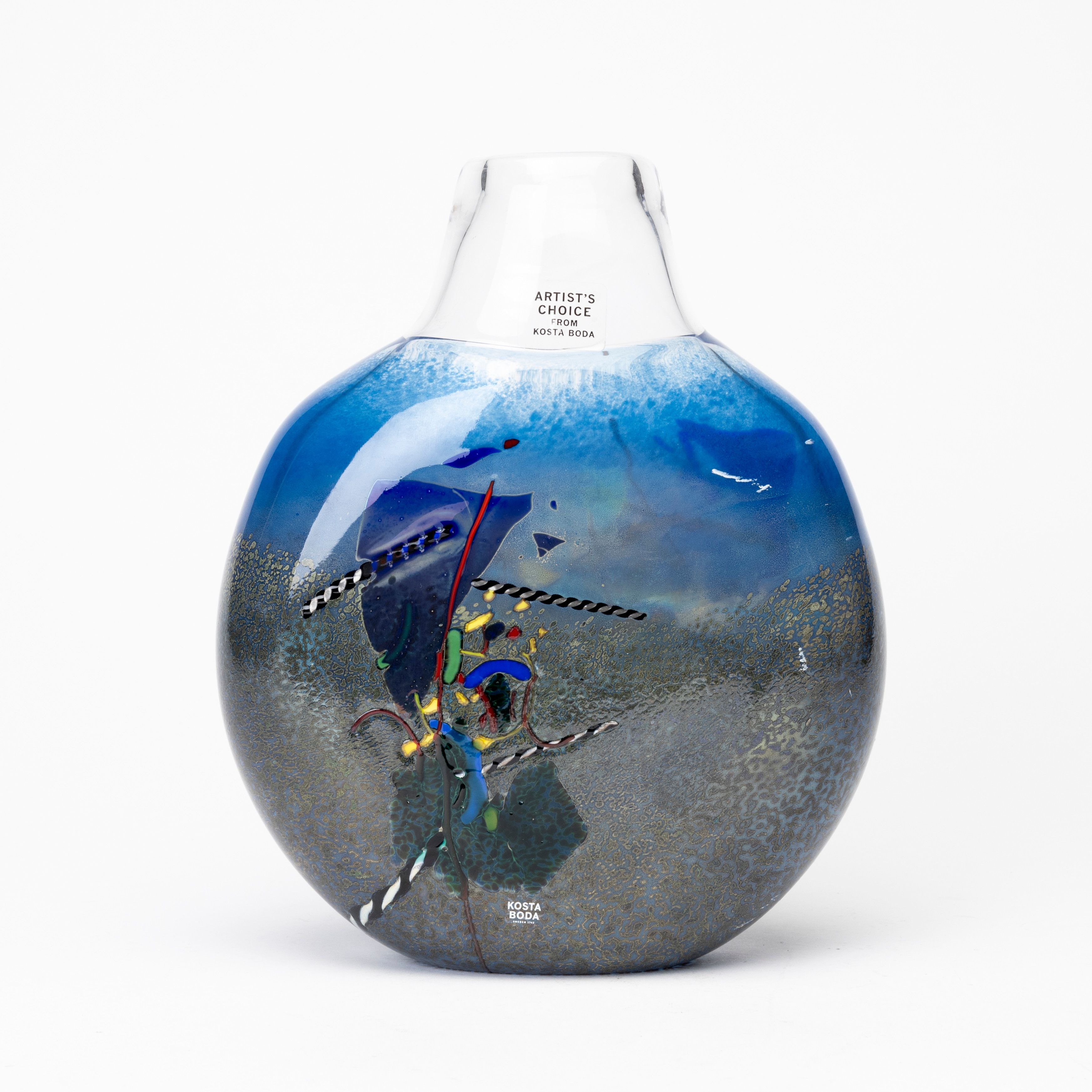 BERTIL VALLIEN. Vas, glas, "Satellite", signerad och etikettmärkt, Kosta Boda.