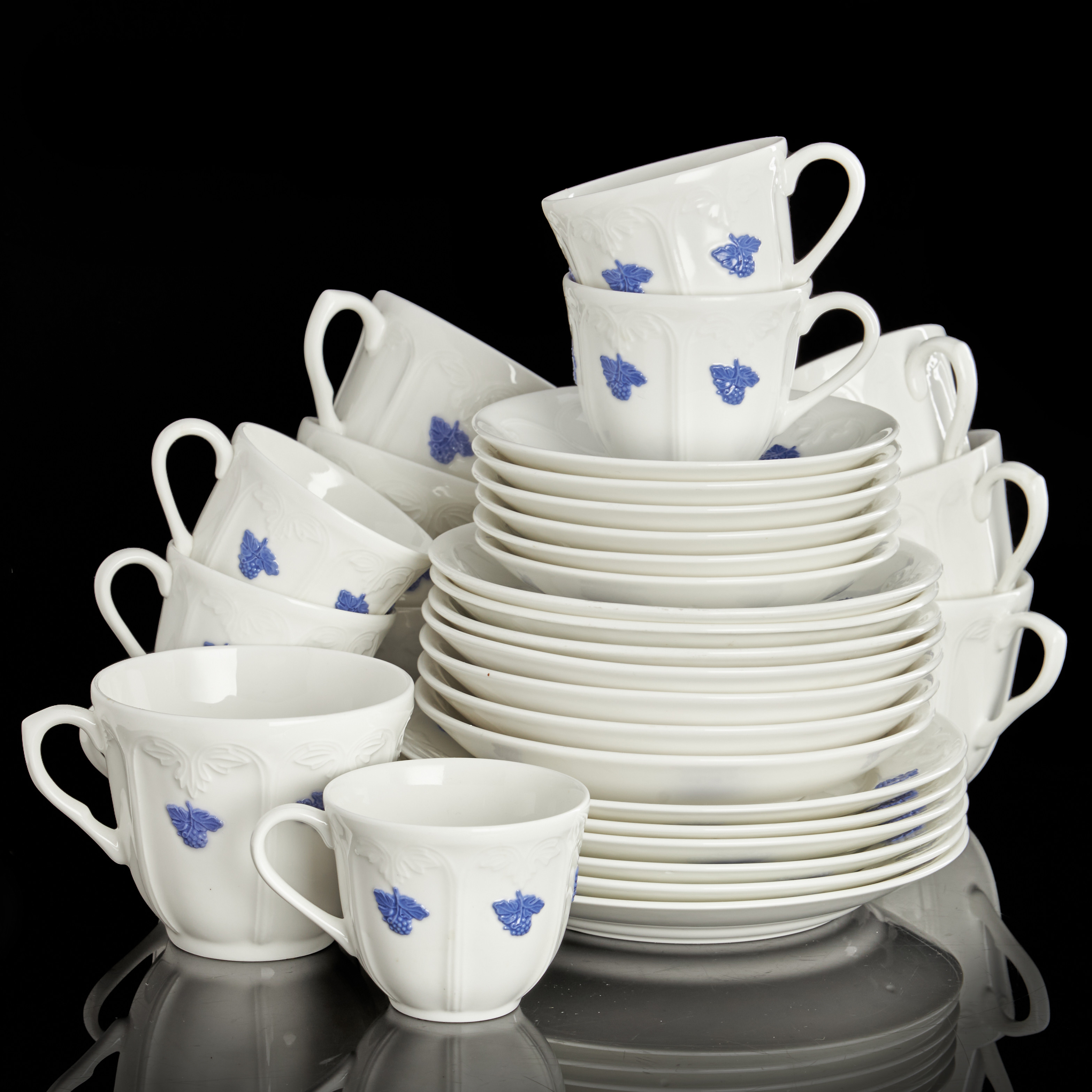 SERVISDELAR, 17 delar, "Blå Blom", Gustavsberg & Old Gustavsberg.