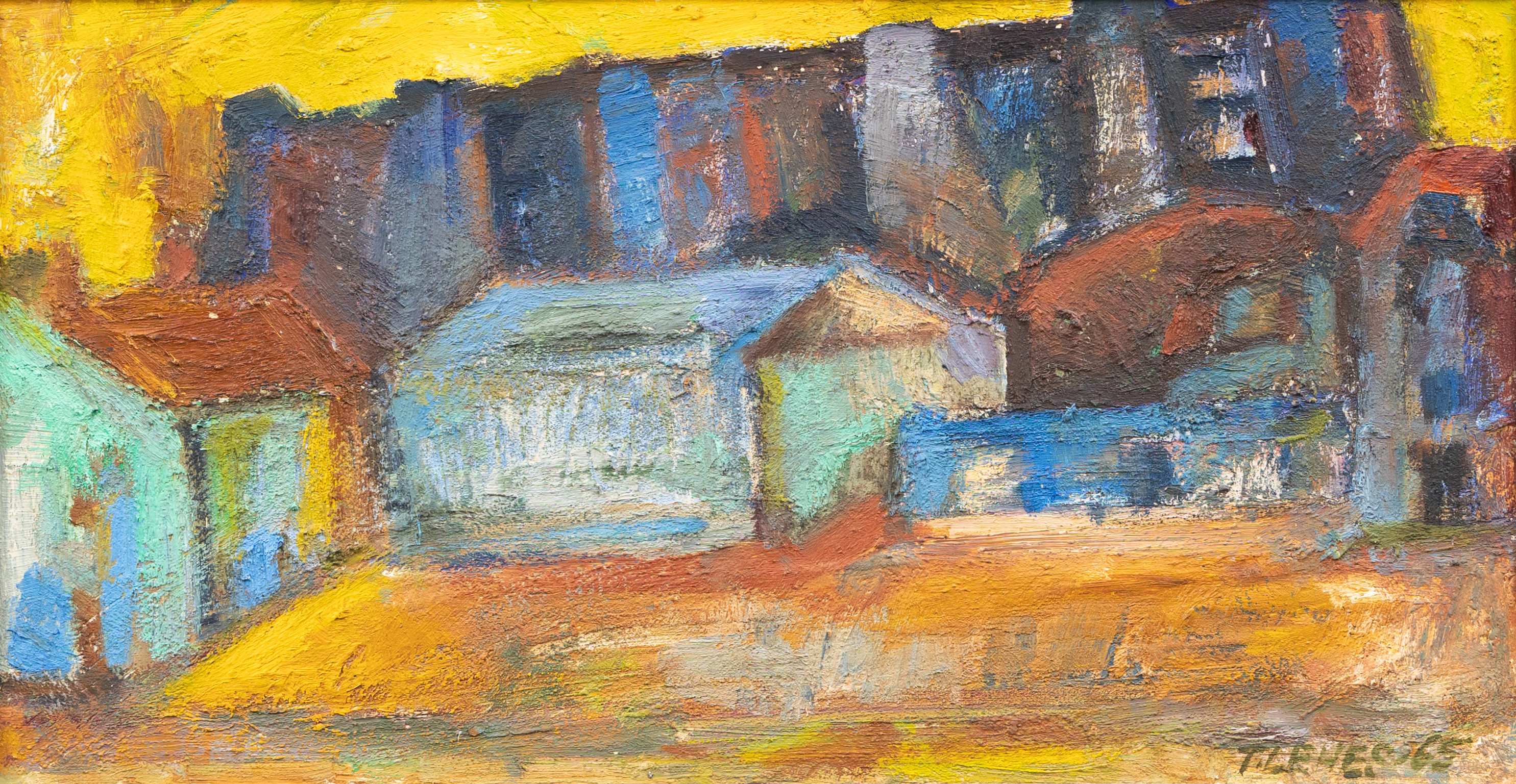 TOOMAS LEHES (ESTLAND, FÖDD 1947). Hus i landskap, olja på pannå, signerad och daterad -65.