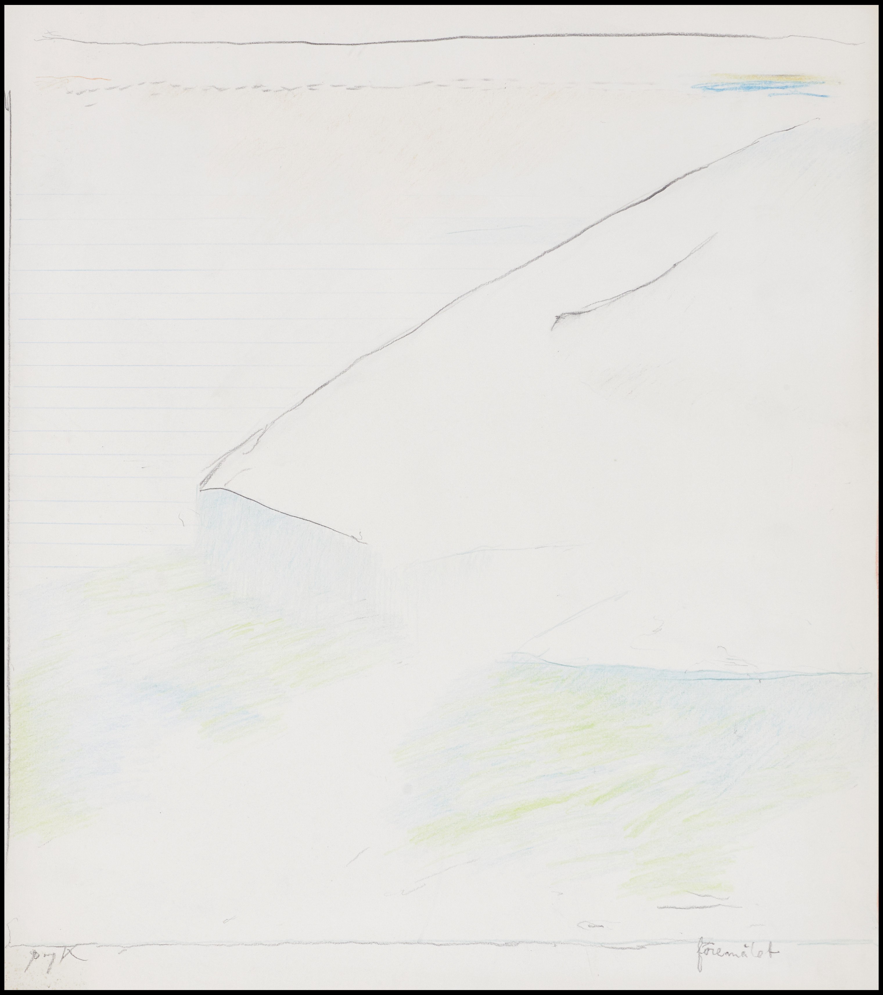 MADELAINE PYK (Stockholm, född 1934), ”Föremålet”, signerad Pyk, blandteknik (krita och blyerts).