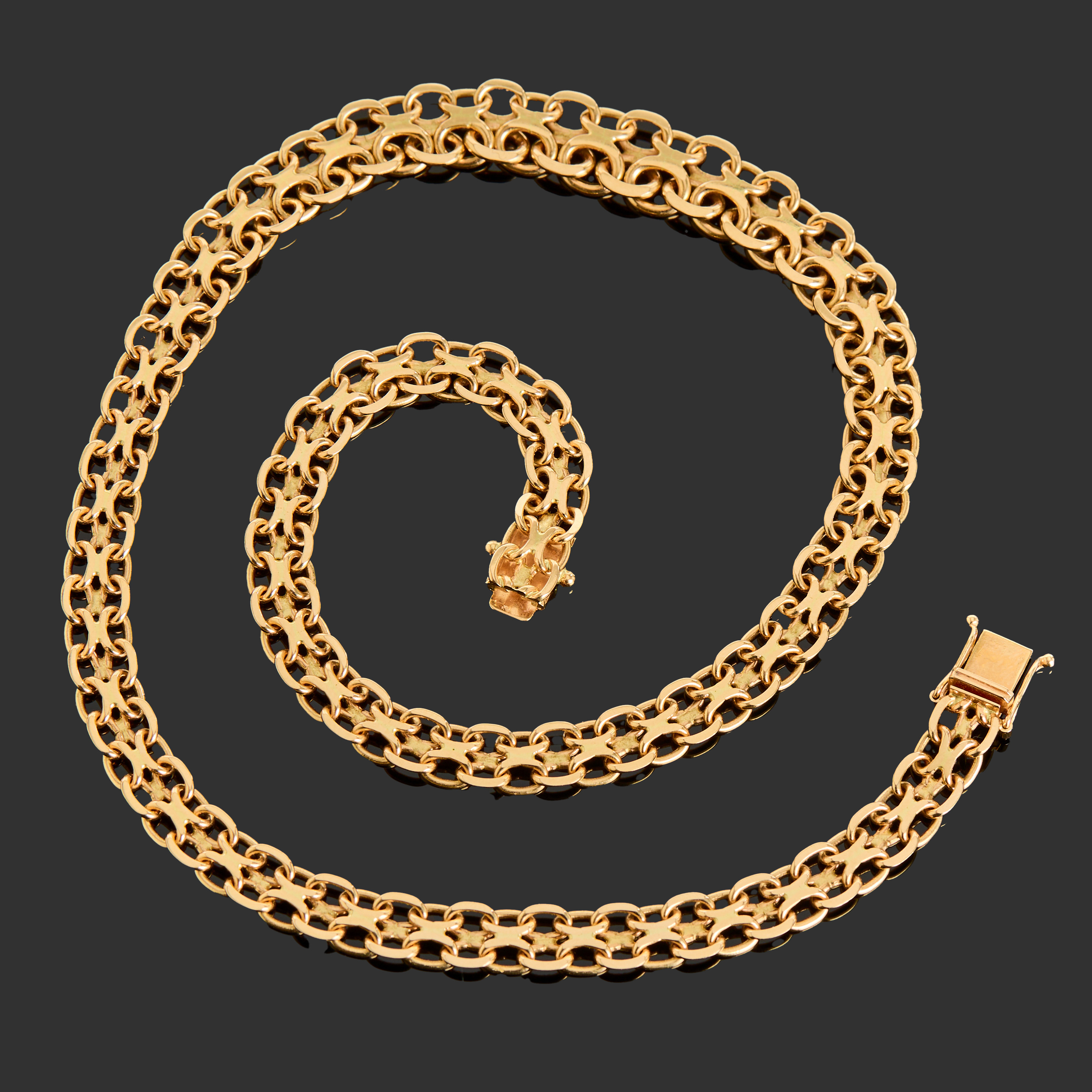 COLLIER, 18k guld, doserad X-länk, Kedjeguld Köping.