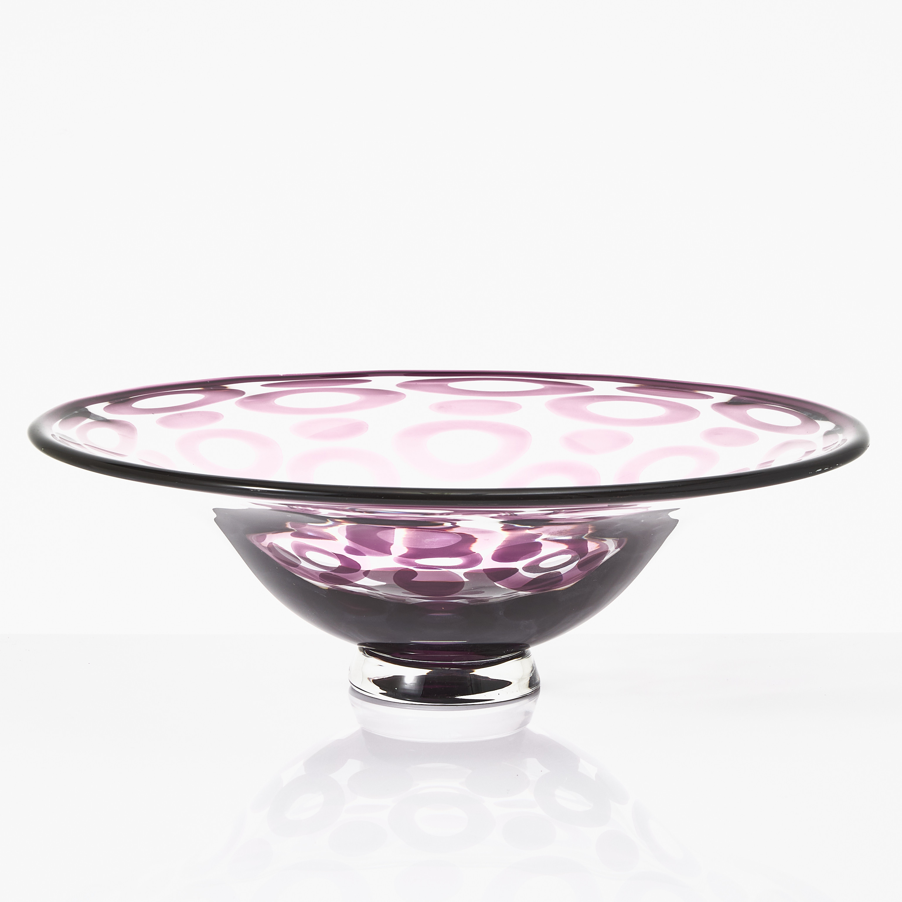 LARS HELLSTEN. Praktfat, graal, Orrefors, signerad samt märkt LH 508-80, etikettmärkt.