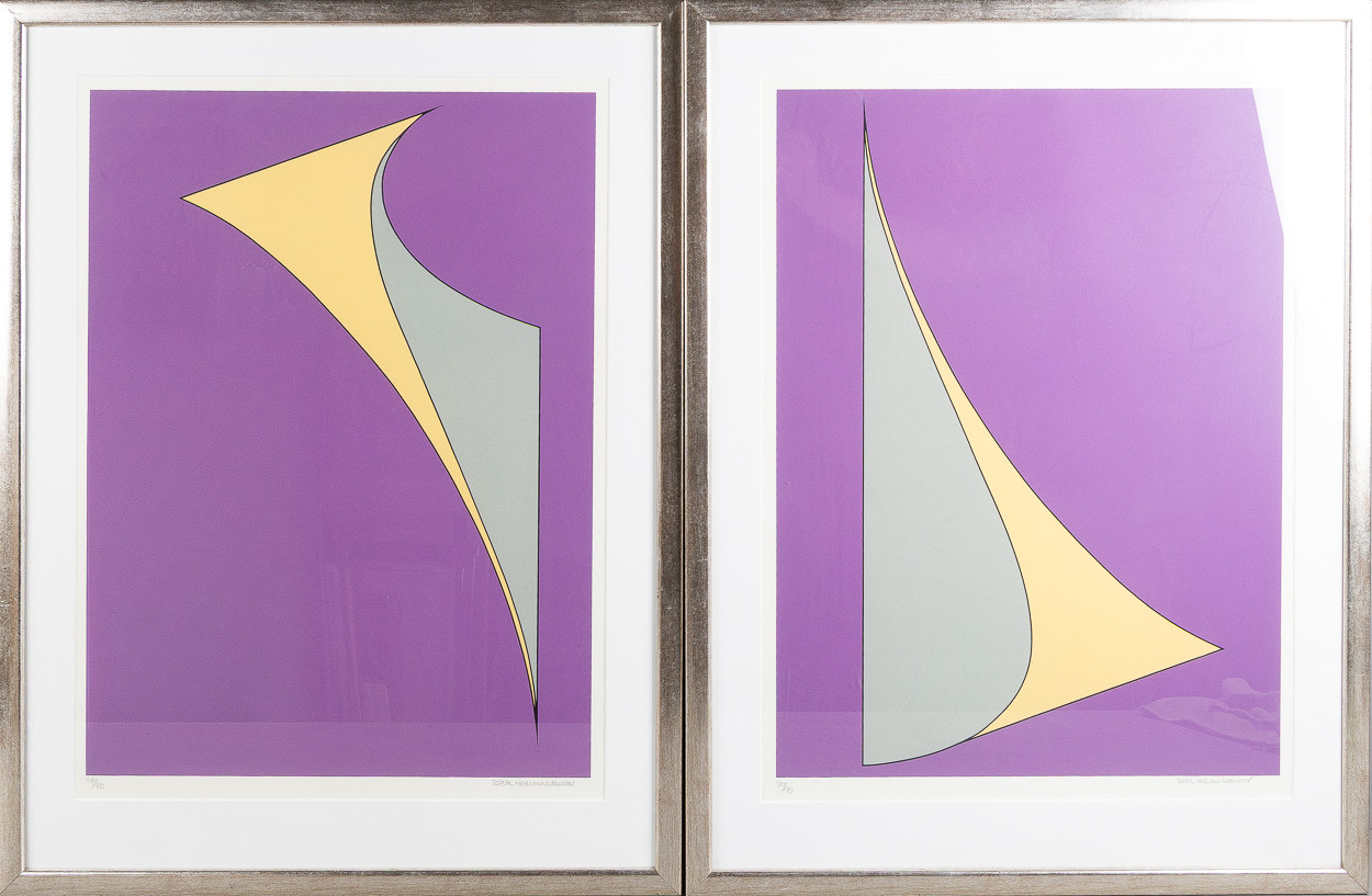 SVEN BERTIL HERLOW SVENSSON. Kompositioner, 2 stycken, färglitografier.