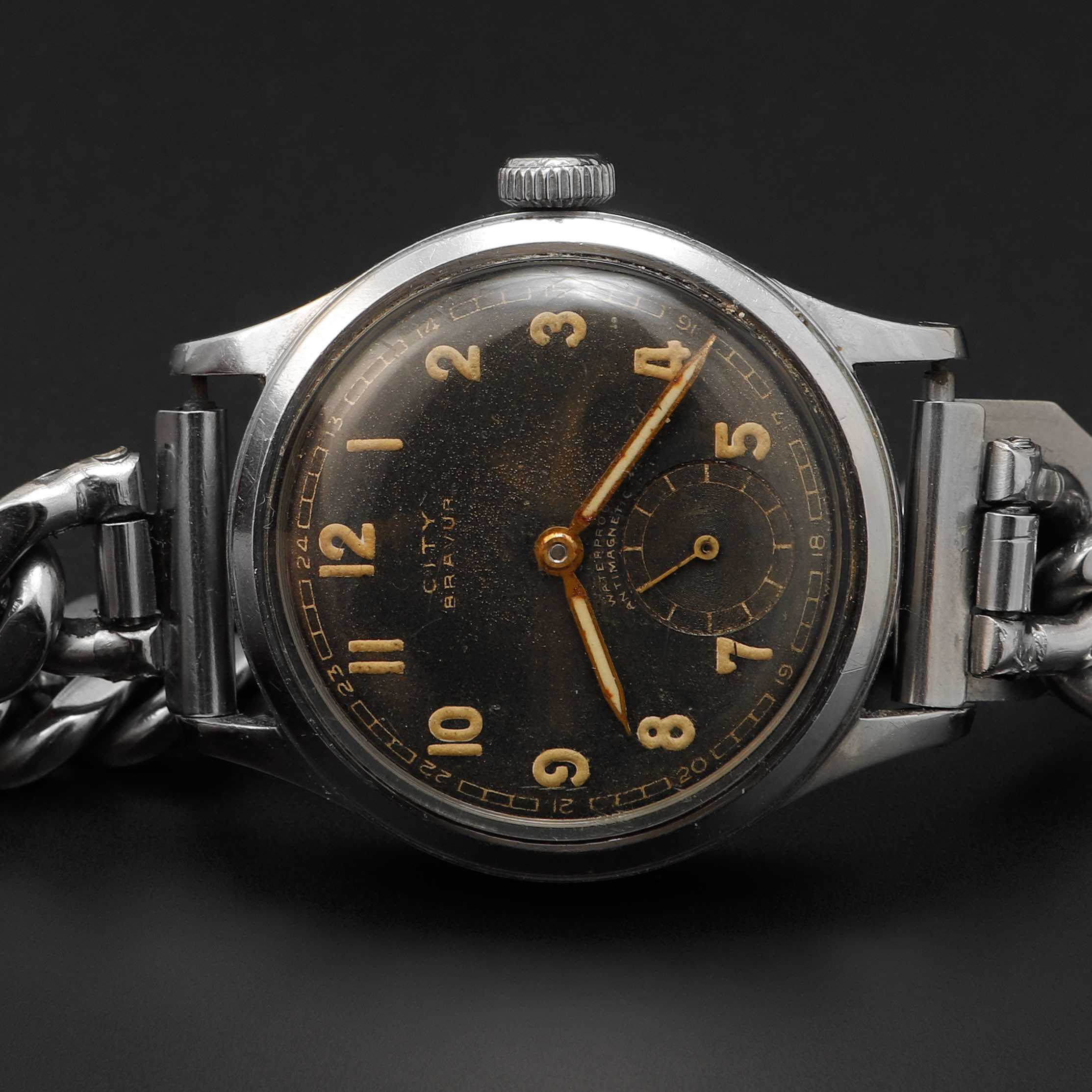 ARMBANDSUR, City, Bravur, stål, manuell, 1940/50-tal.