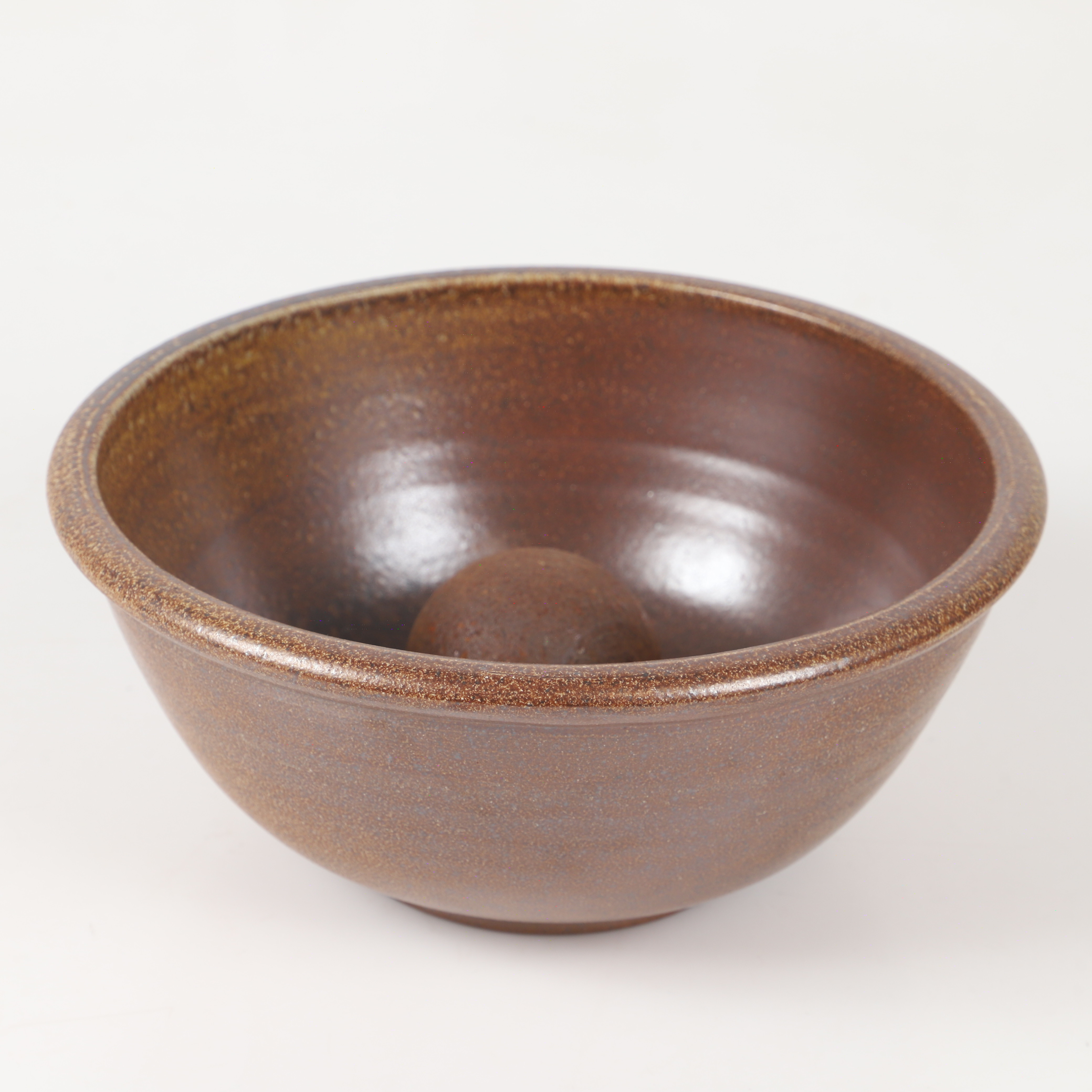 SENAPSSKÅL MED KULA, keramik/metall, Raus.