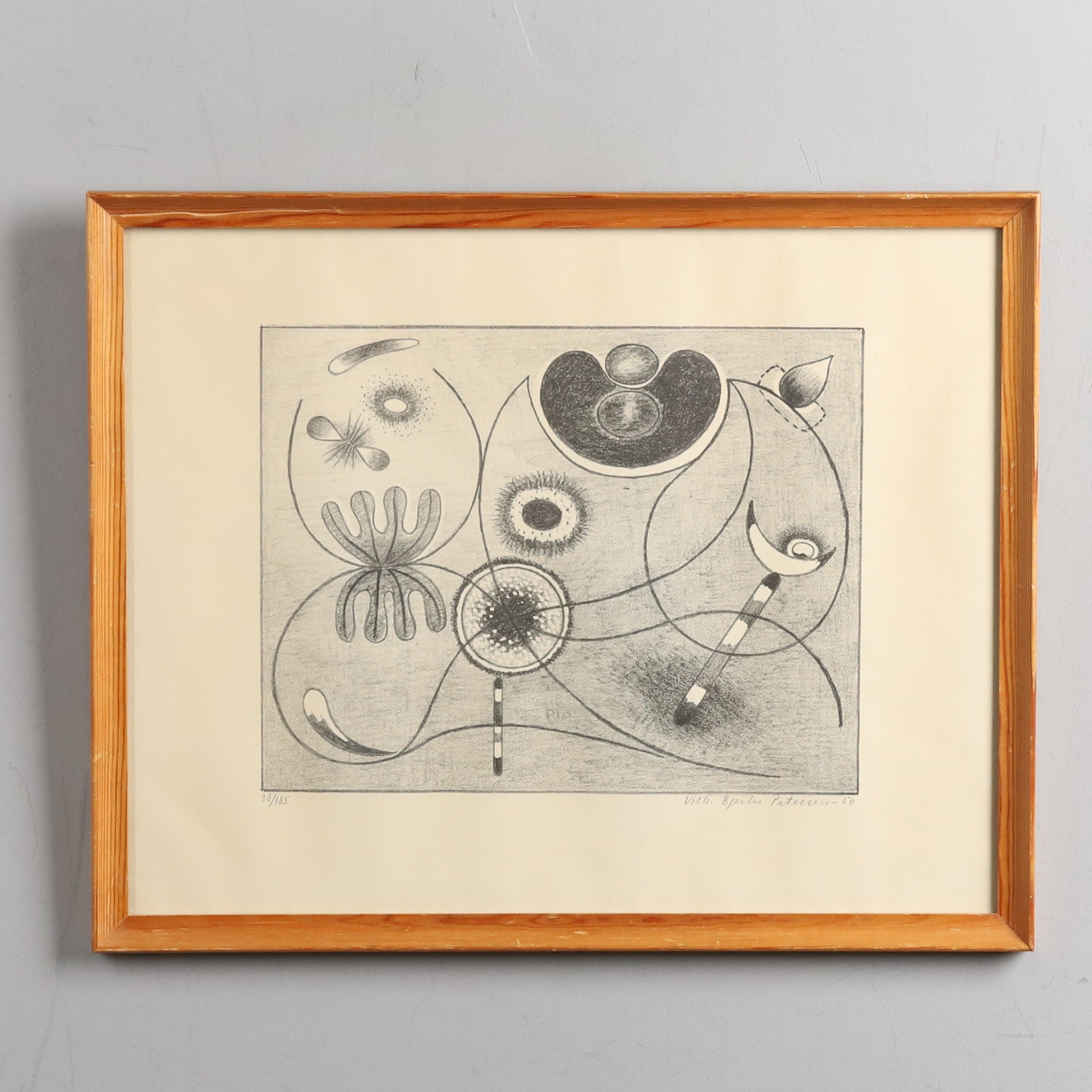 VILHELM BJERKE-PETERSEN. Litografi, Komposition, signerad och numrerad 38/185.