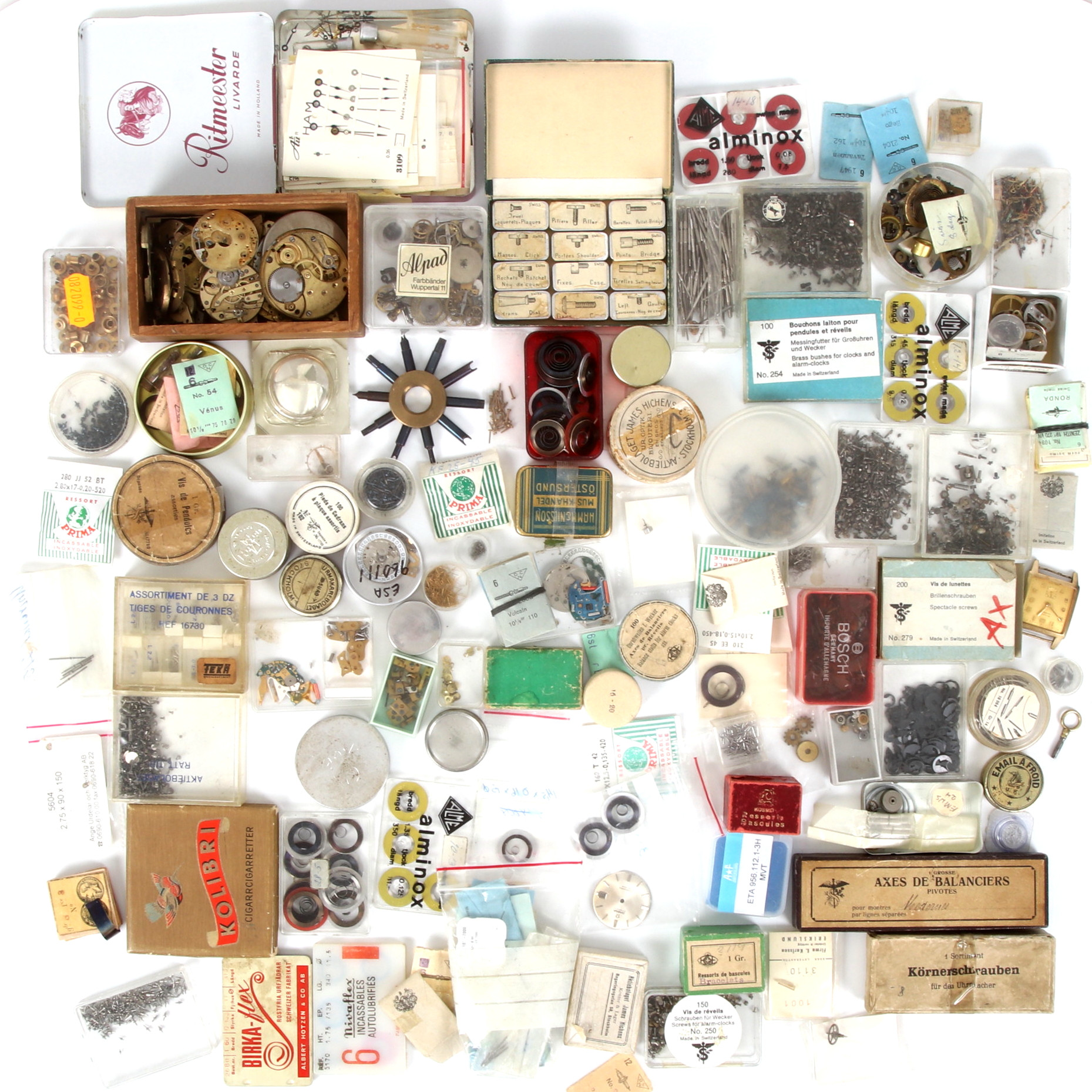 RESERVDELAR, för ur, parti, 1900-tal.