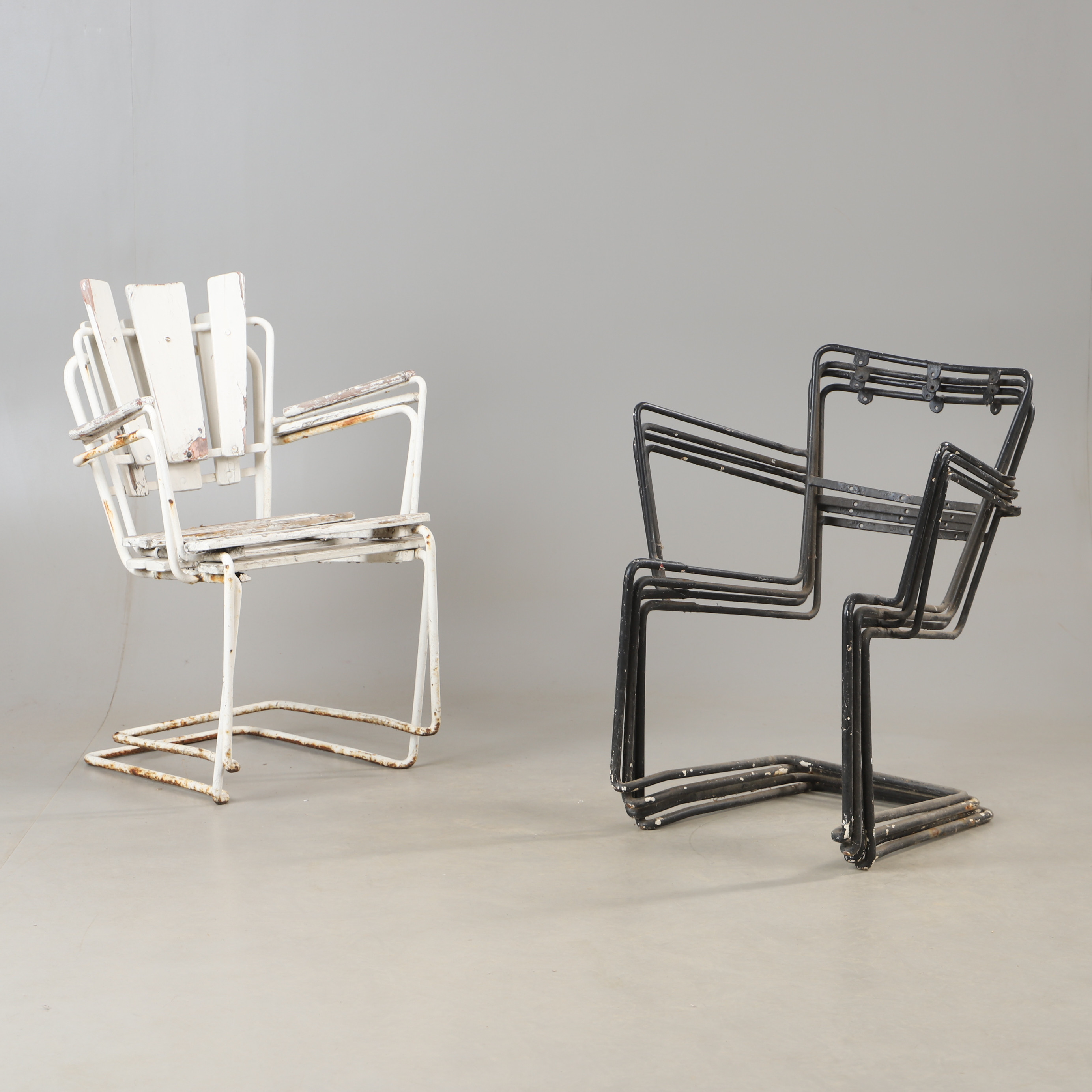 TRÄDGÅRDSSTOLAR, 6 stycken, metall, 1900-talets mitt.