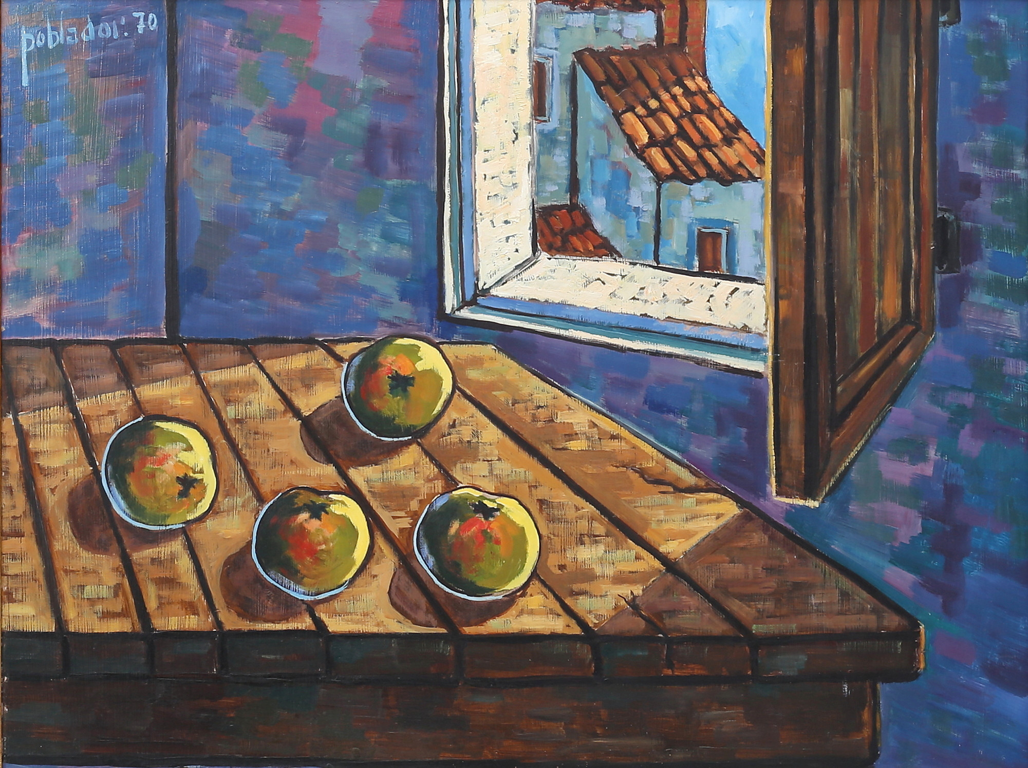 ANTONIO VAQUERO POBLADOR (1933-2004). Stilleben, olja på pannå, signerad Poblador, daterad 70.