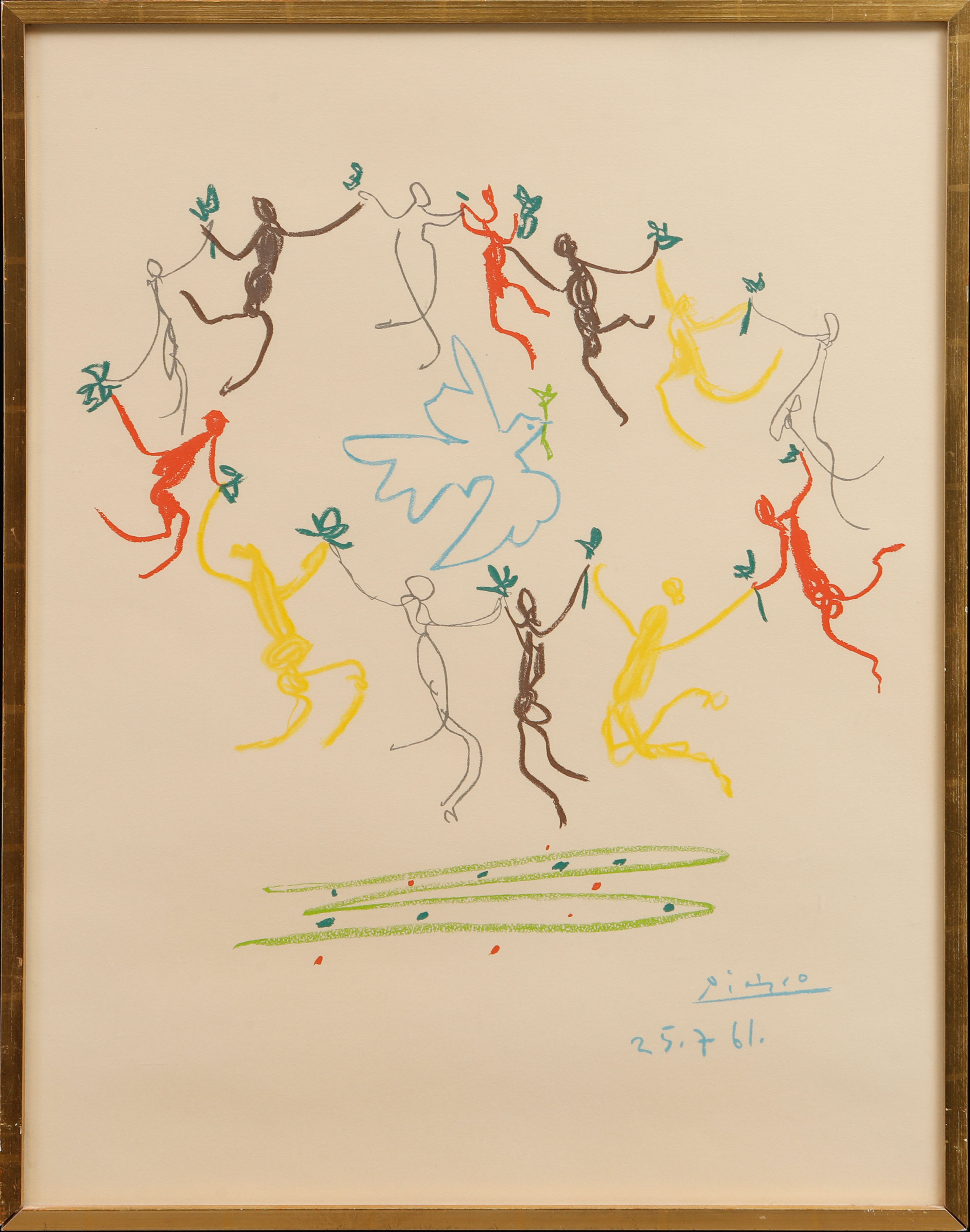 PABLO PICASSO. EFTER. "The dance of youth", litografiskt färgoffsettryck.