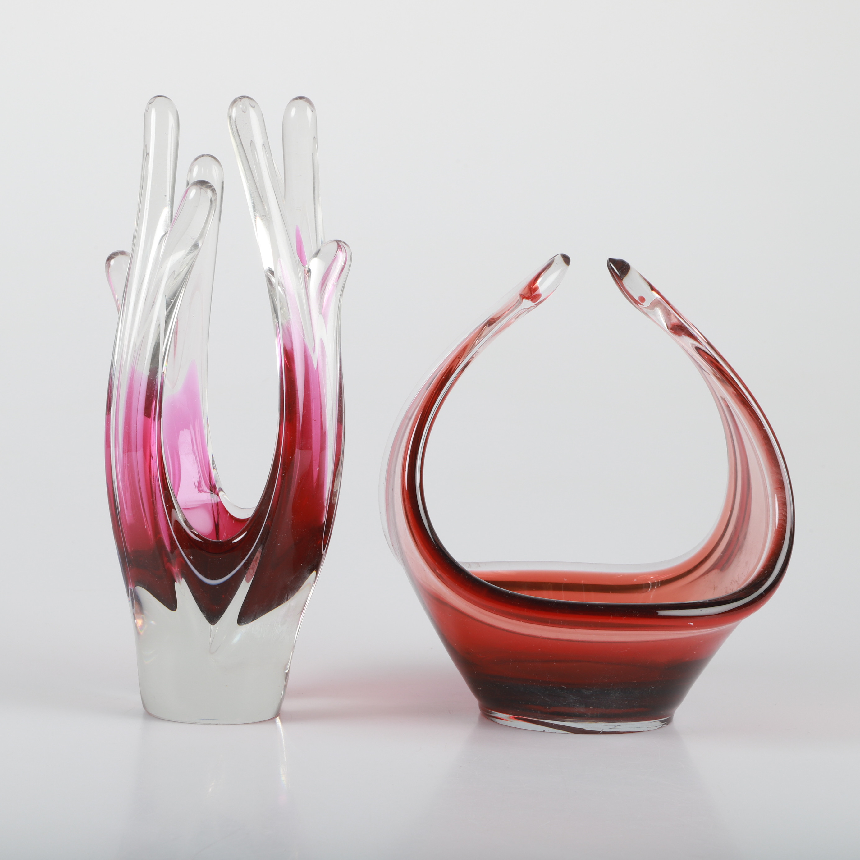 SKÅLAR, 2 stycken, konstglas, bl a W Johansson, Orrefors.