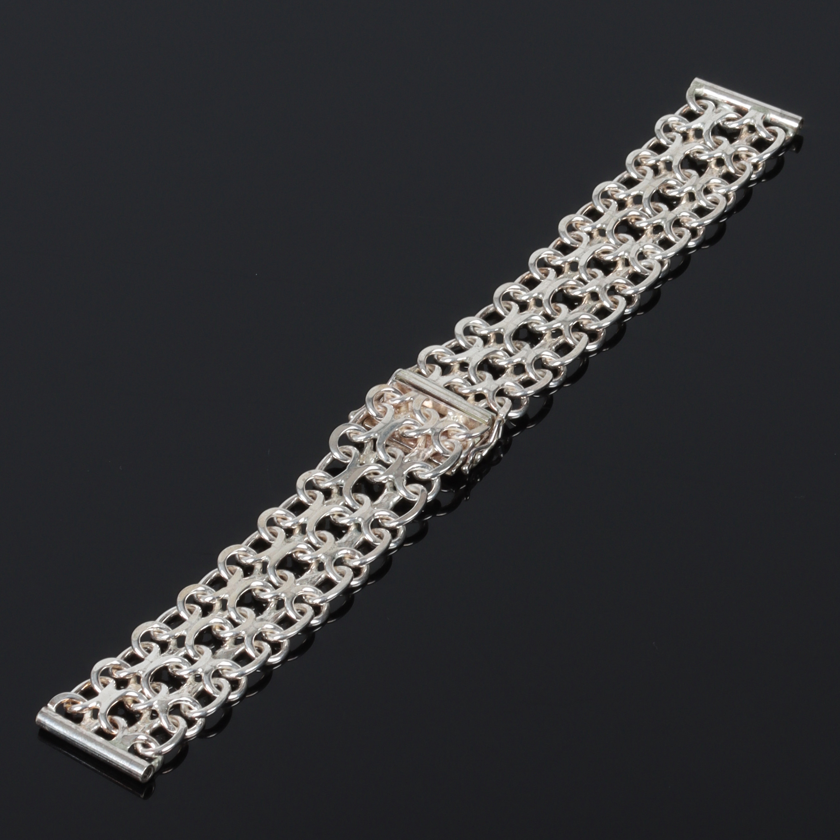 KLOCKARMBAND, sterlingsilver, x-länk, Handels AB IPO, Sundsvall, 1900-tal.
