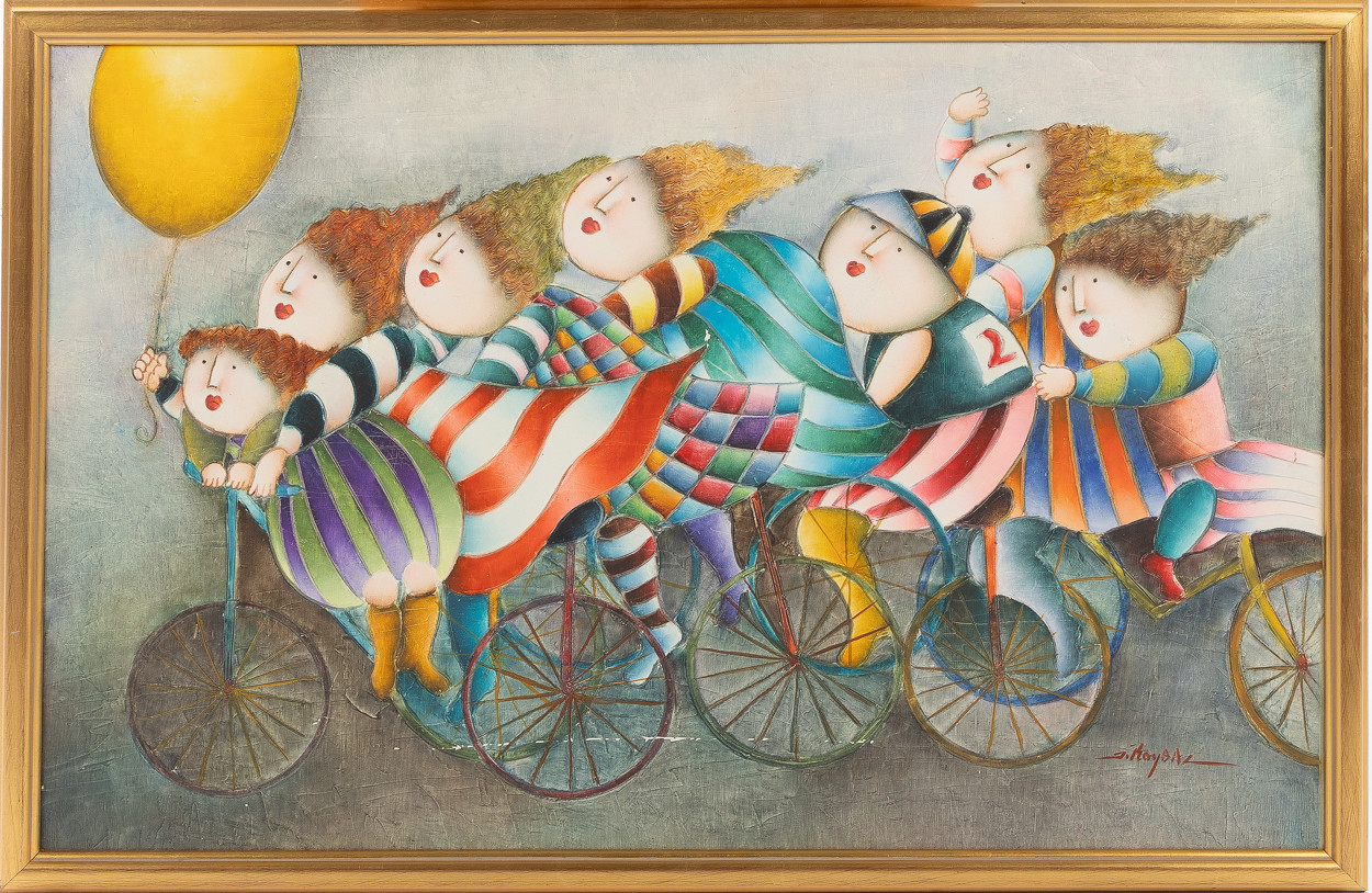 JOYCE ROYBAL. (ENGLAND FÖDD 1955). Komposition, blandteknik på duk.