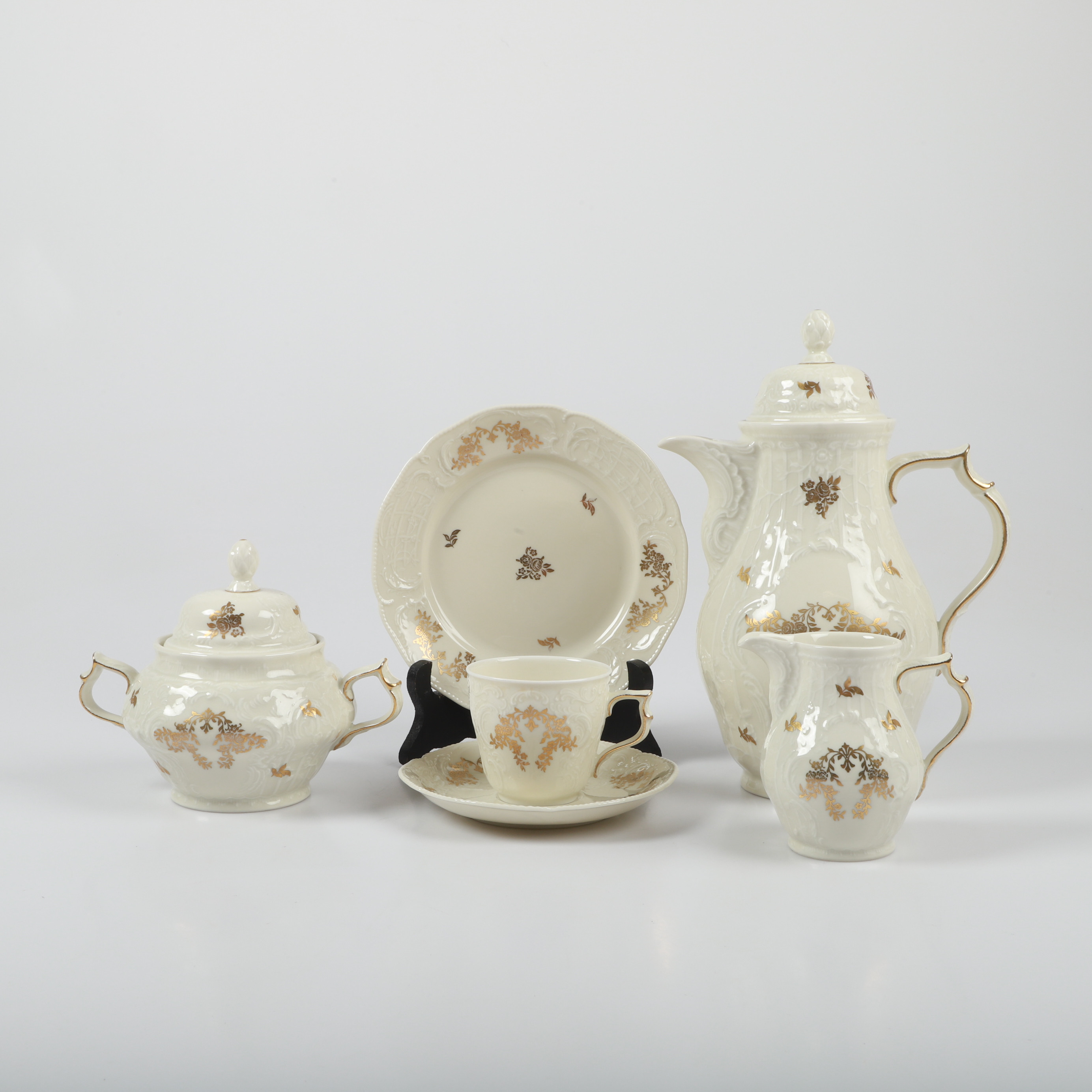 KAFFESERVIS, 46 delar, "Sanssouci", porslin, Rosenthal, Tyskland.