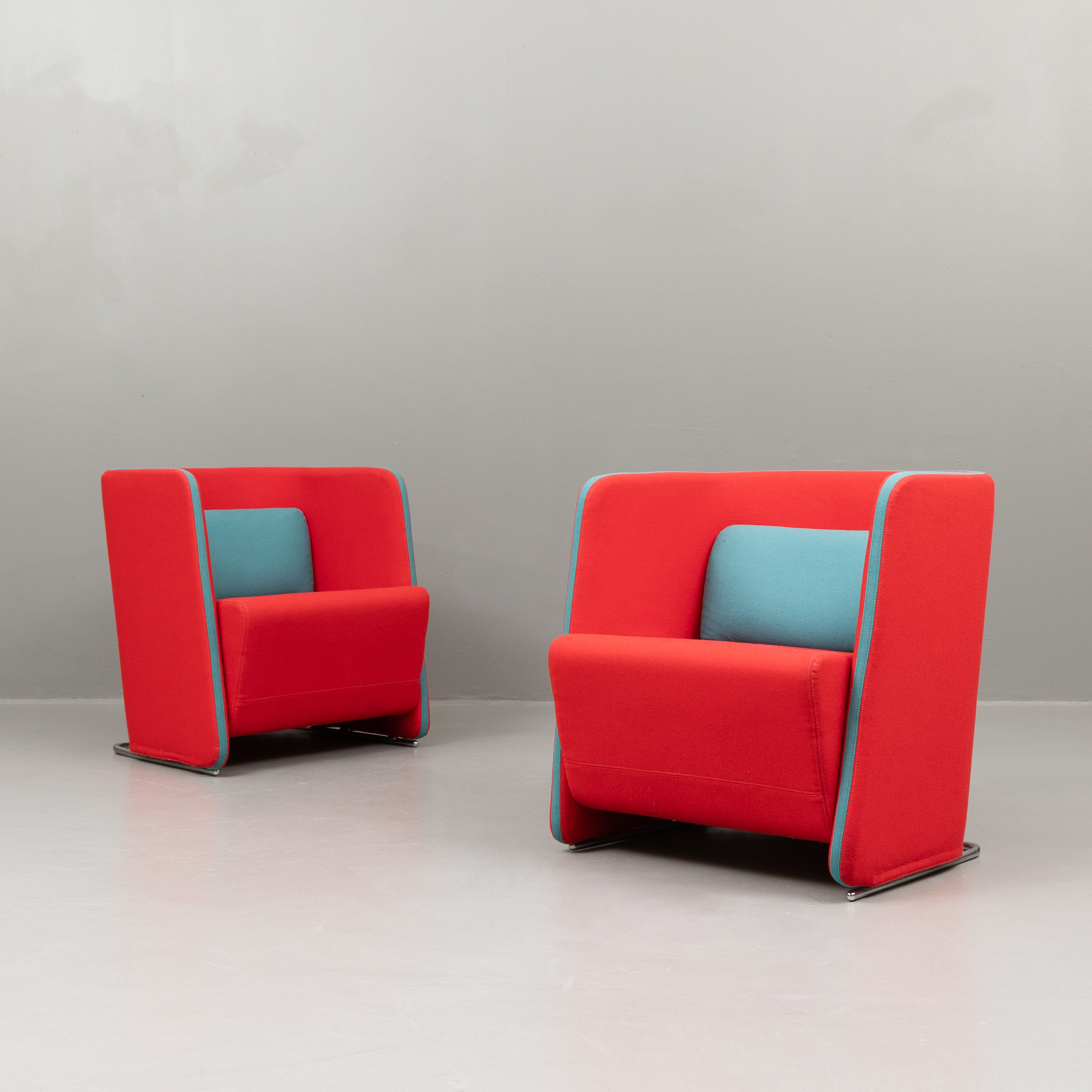 FÅTÖLJER, ett par, Börge Lindau samt Bo Lindekrantz, Lammhults, 1980-tal.