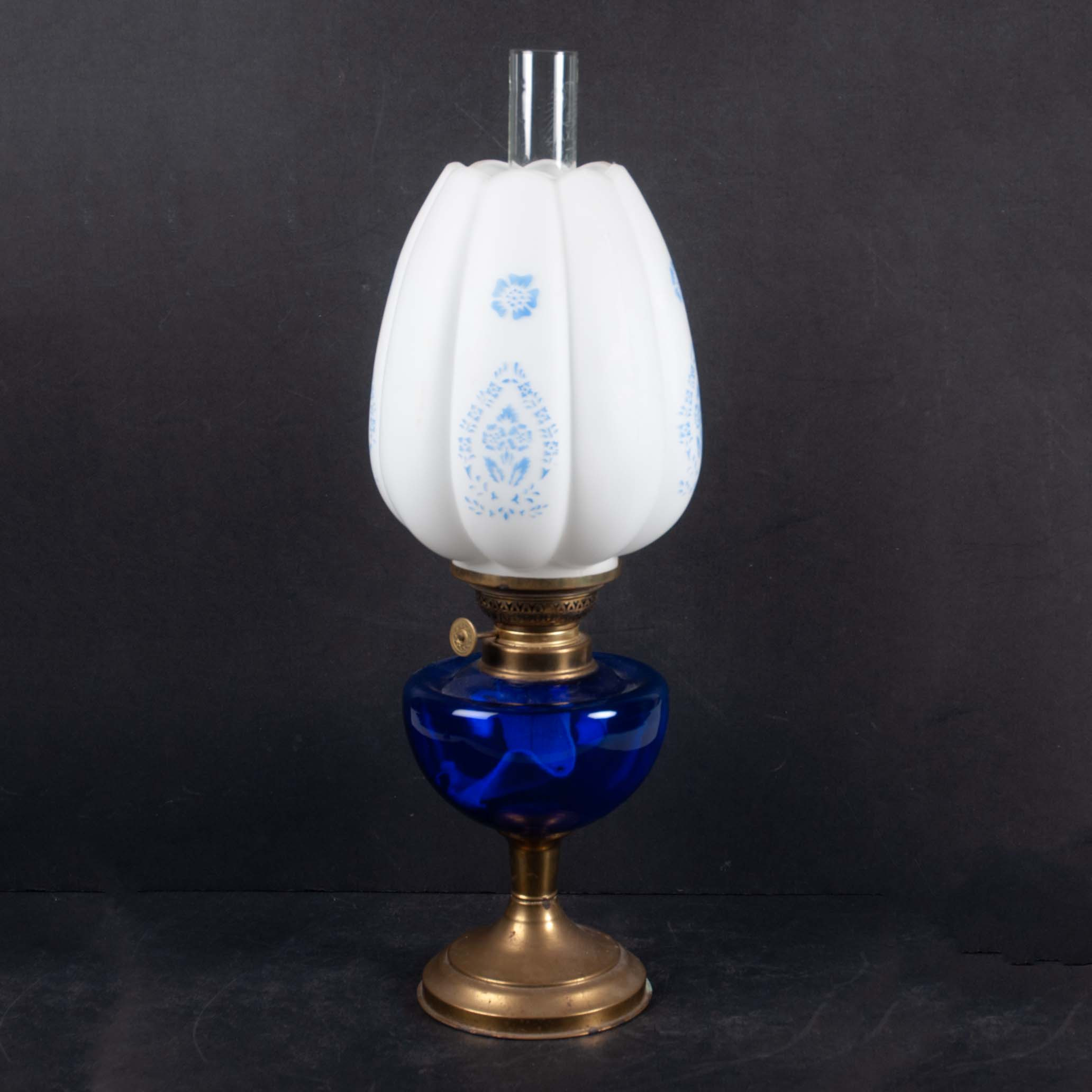 FOTOGENLAMPA, fotogen, mässing och glas, 1900-tal.