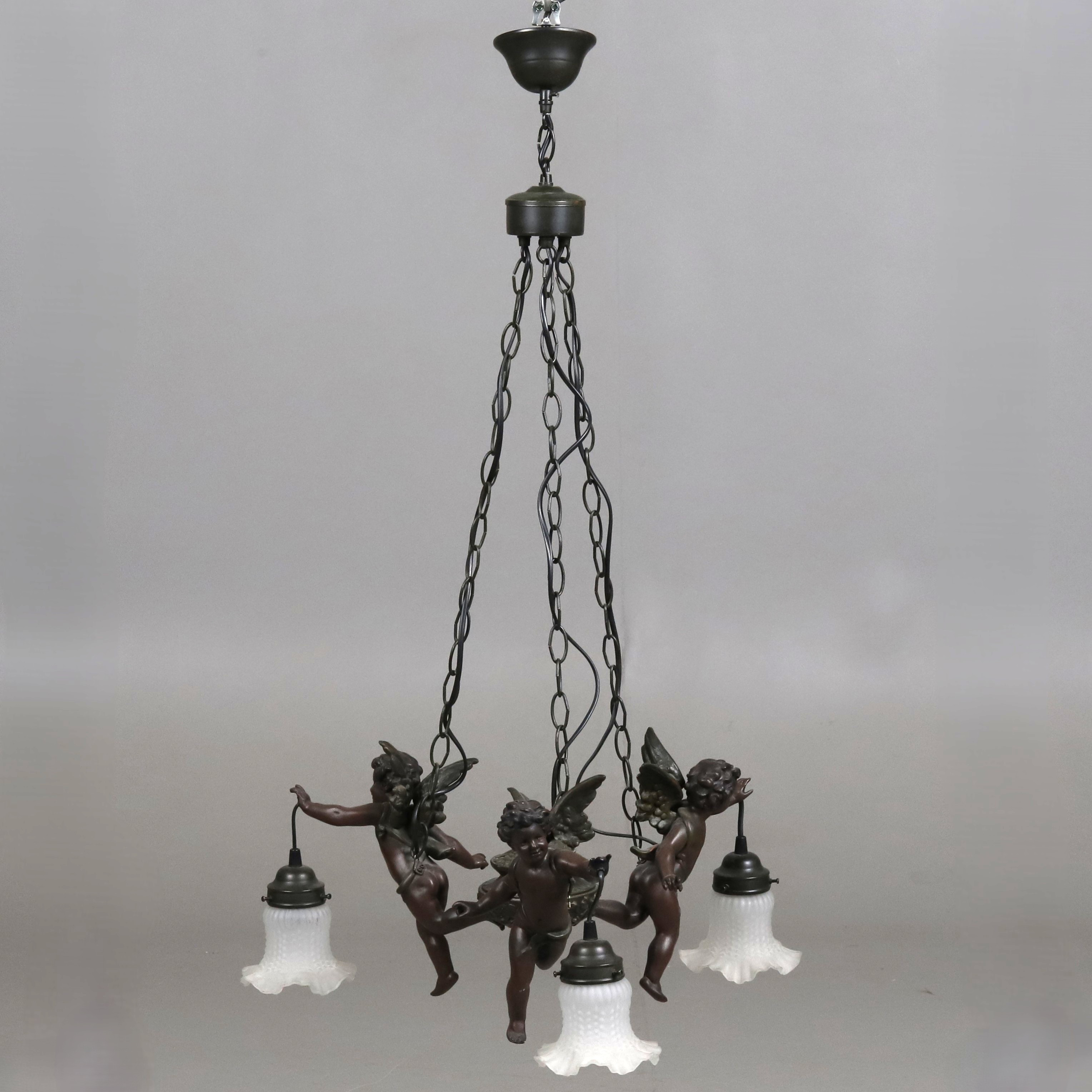 TAKLAMPA, puttis, Konstmassa, glas, 1900-talets senare del.