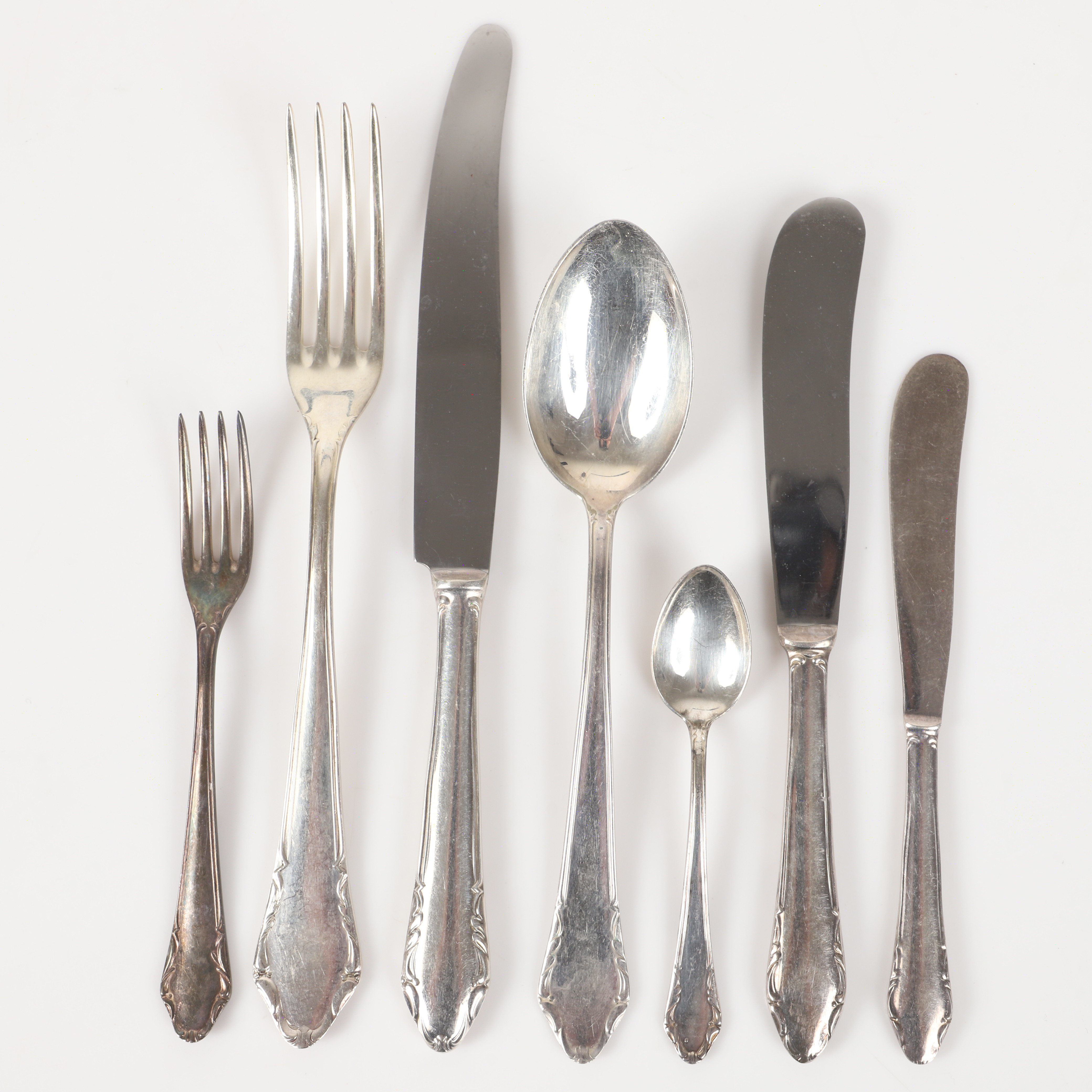 BESTICKUPPSÄTTNING, 55 delar, "Läckö", nysilver.