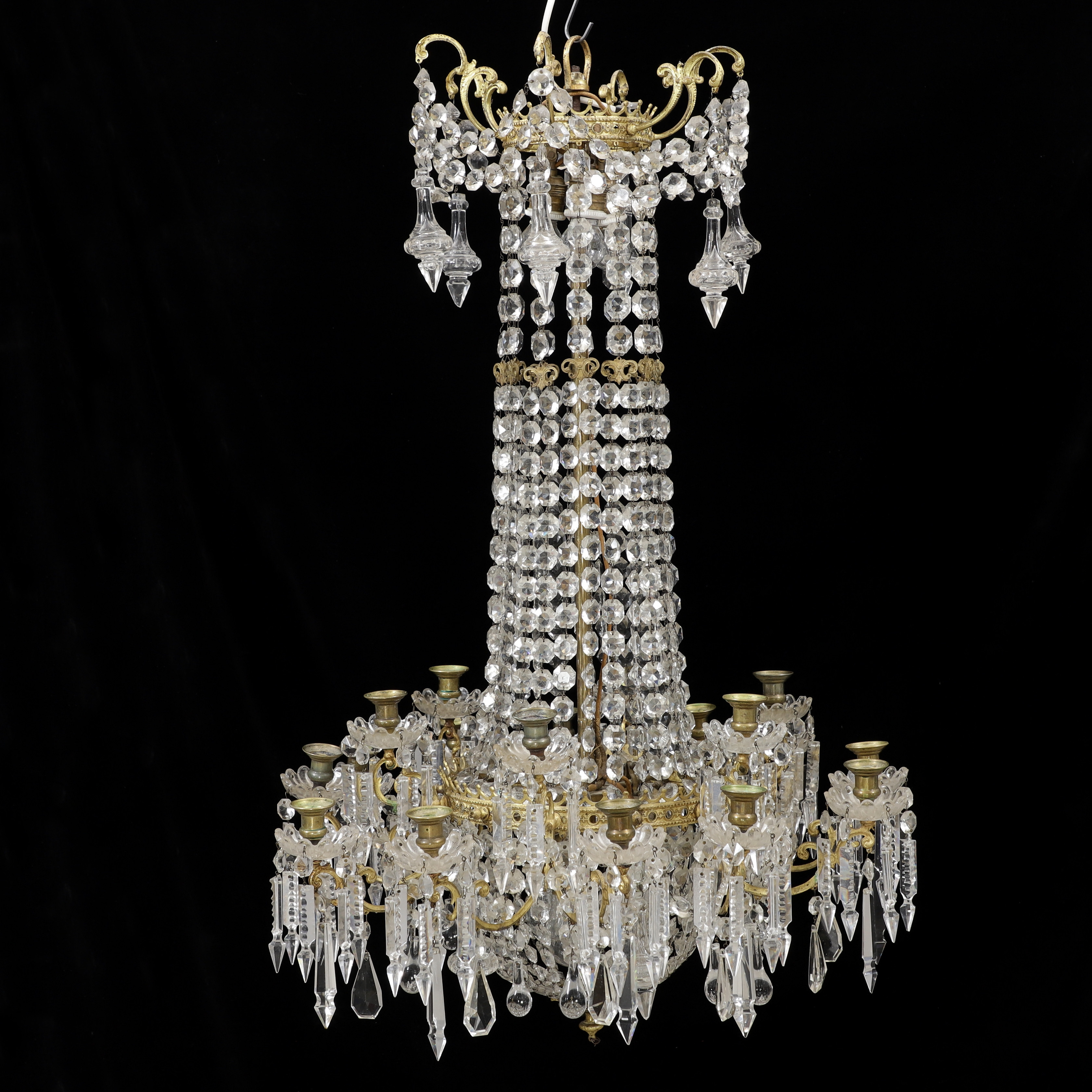 LJUSKRONA, oscariansk, 1800/1900-tal, höjd ca 100 cm.