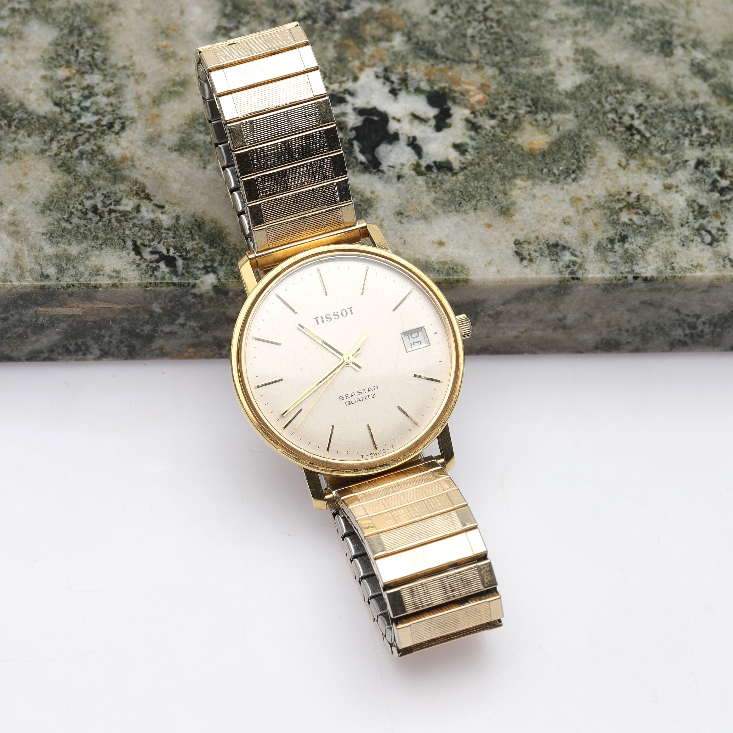 TISSOT, Armbandsur, Seastar quartz, 18K guld, ca 1980.