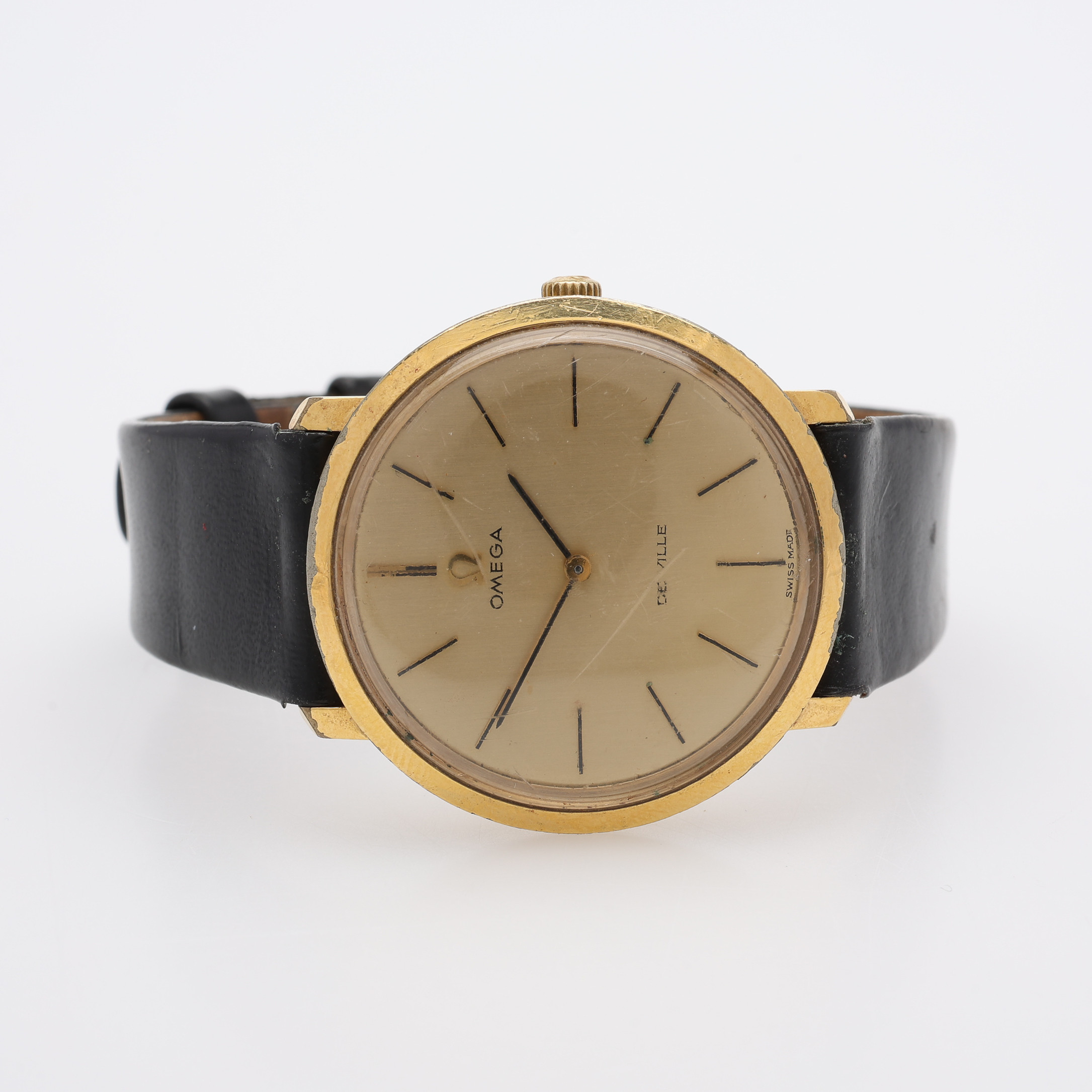 ARMBANDSUR, GULD PÅ STÅL, OMEGA DE VILLE, QUARTZ.