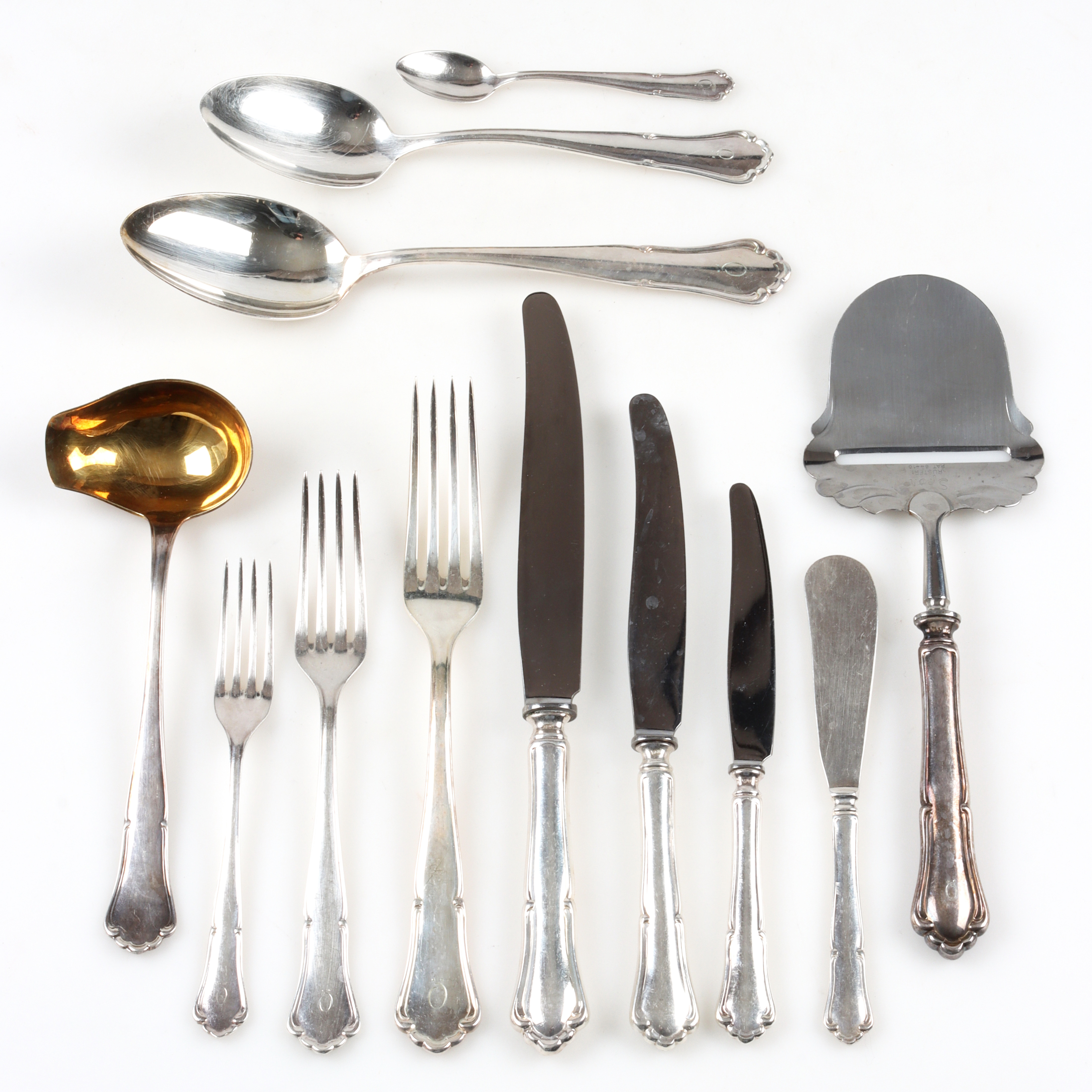 BESTICKSERVIS, 127 delar, silver, "Saga", Skandia, 1940/50-tal. Bruttovikt 4980 gram.