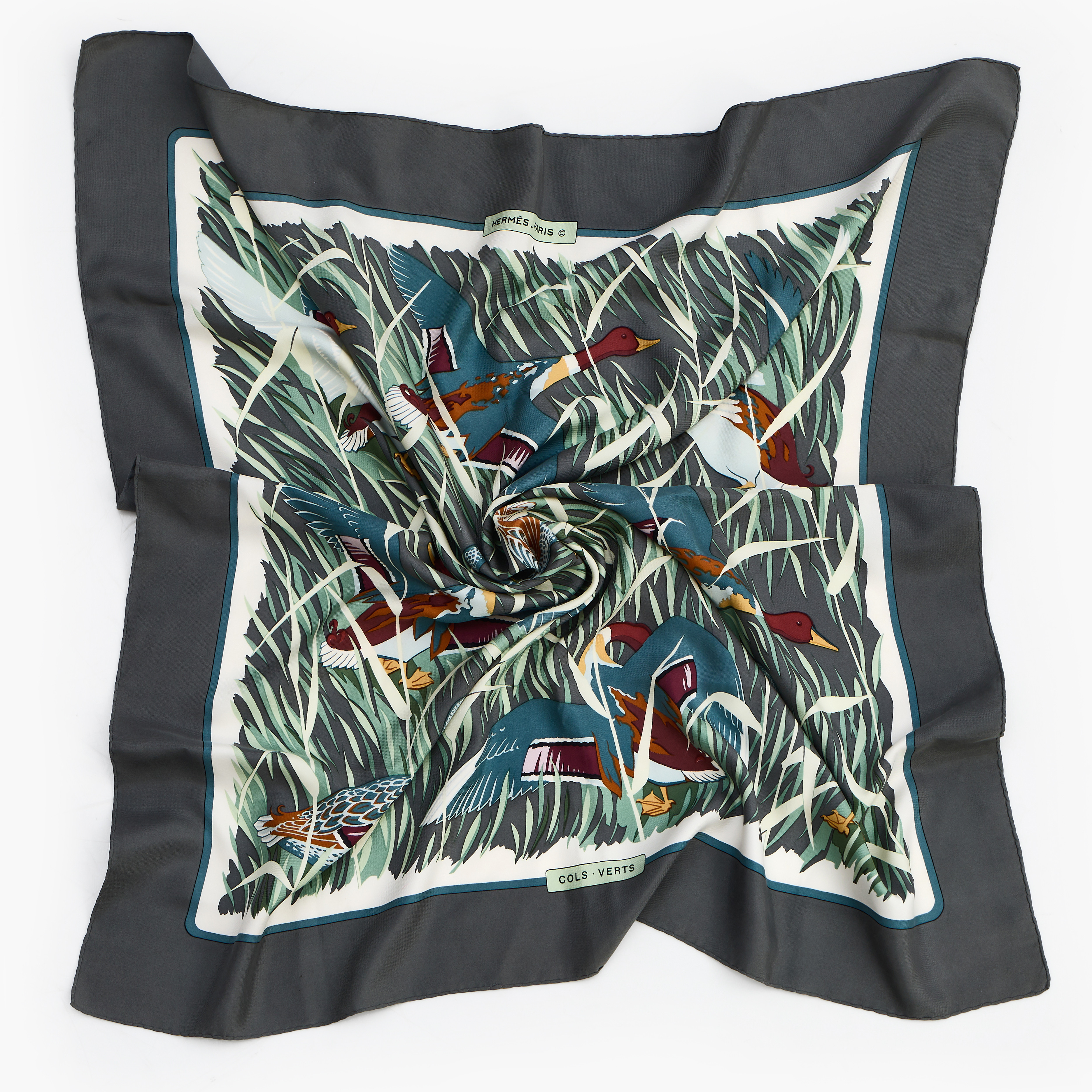 HERMÈS, scarf "Cols Verts" av Christiane Vauzelles, Frankrike.