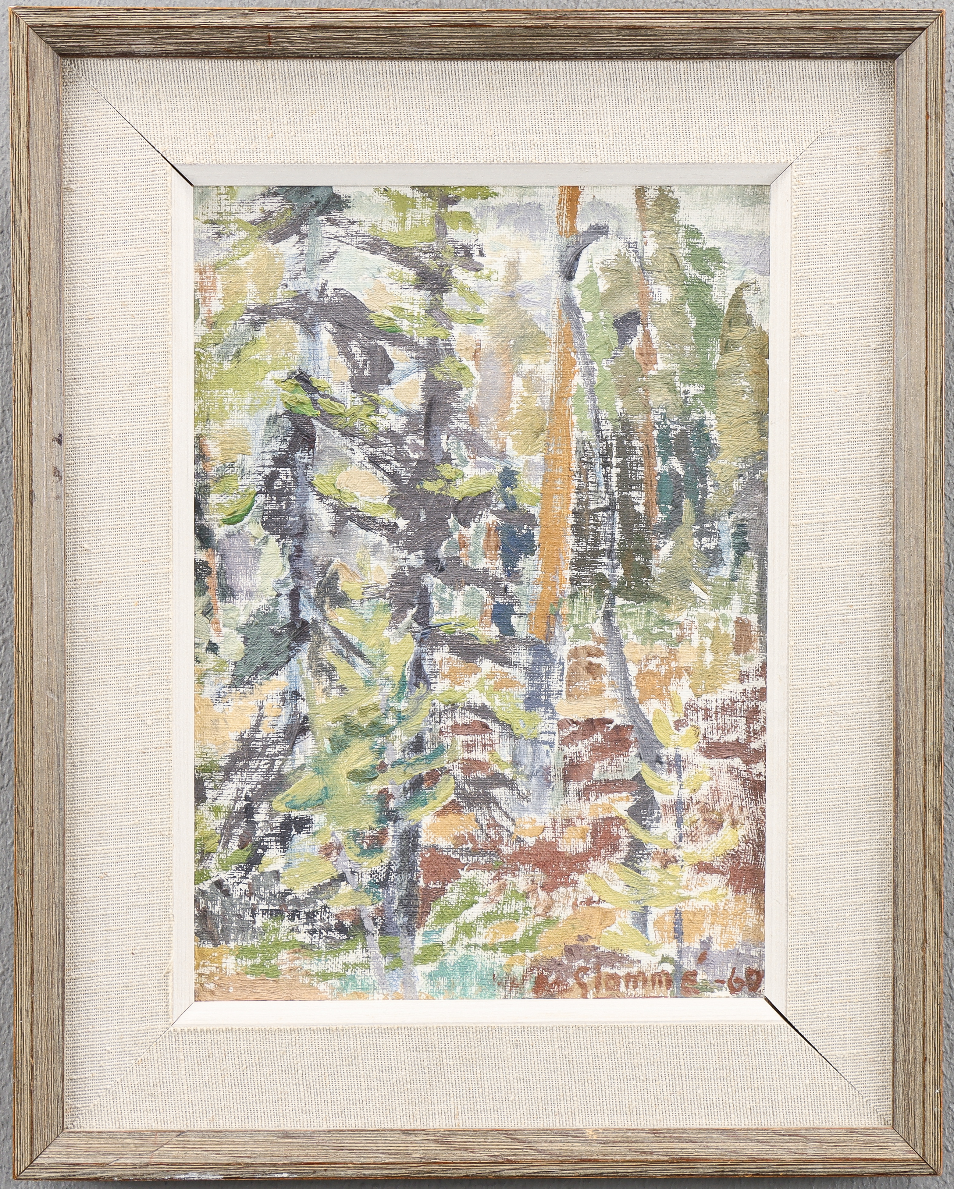 PER FREDRIK GLOMMÉ. Olja på pannå, signerad -69.