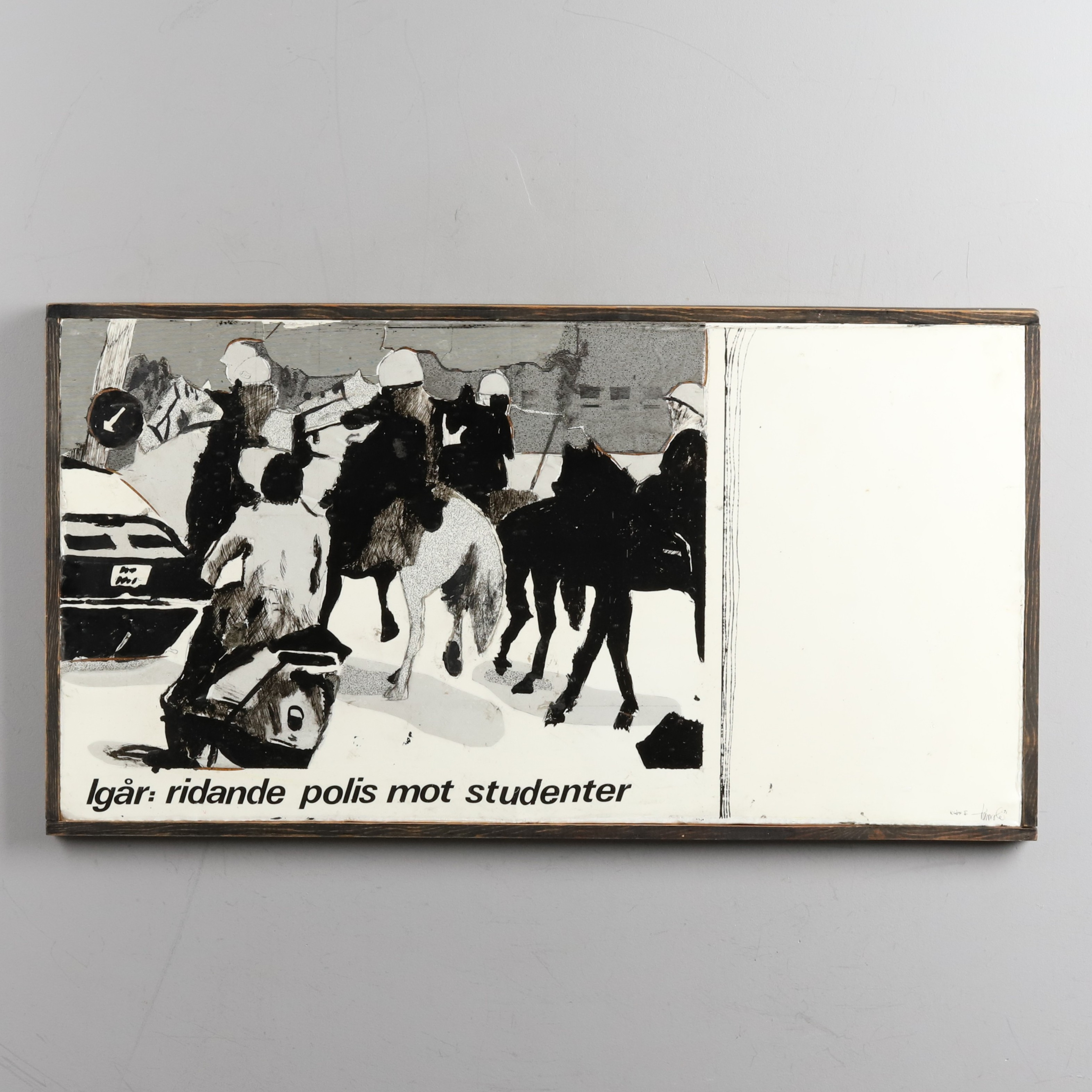 OIDENTIFIERAD KONSTNÄR. KOLLAGE Blandteknik/urklipp. "Klipp II", signerad Tomas Olsson.