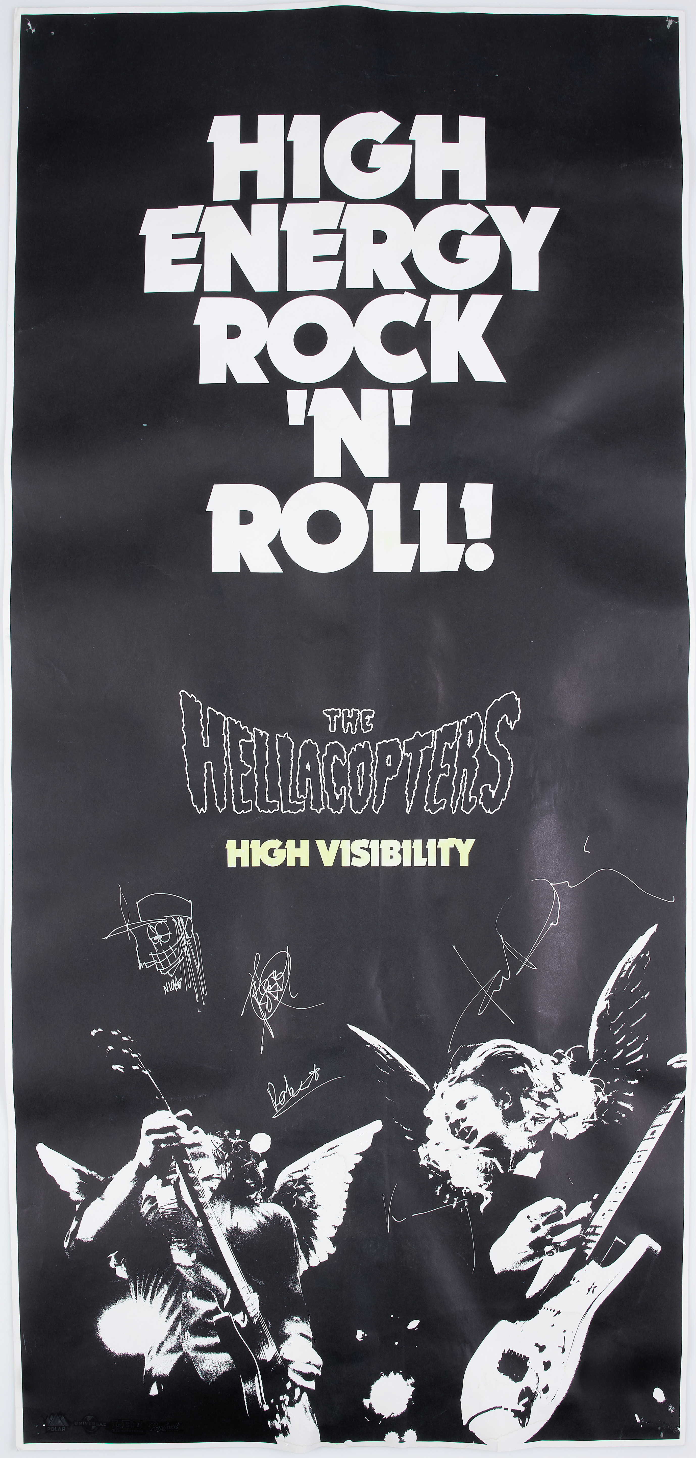 THE HELLACOPTERS. Signerad affisch av bandets samtliga medlemmar.