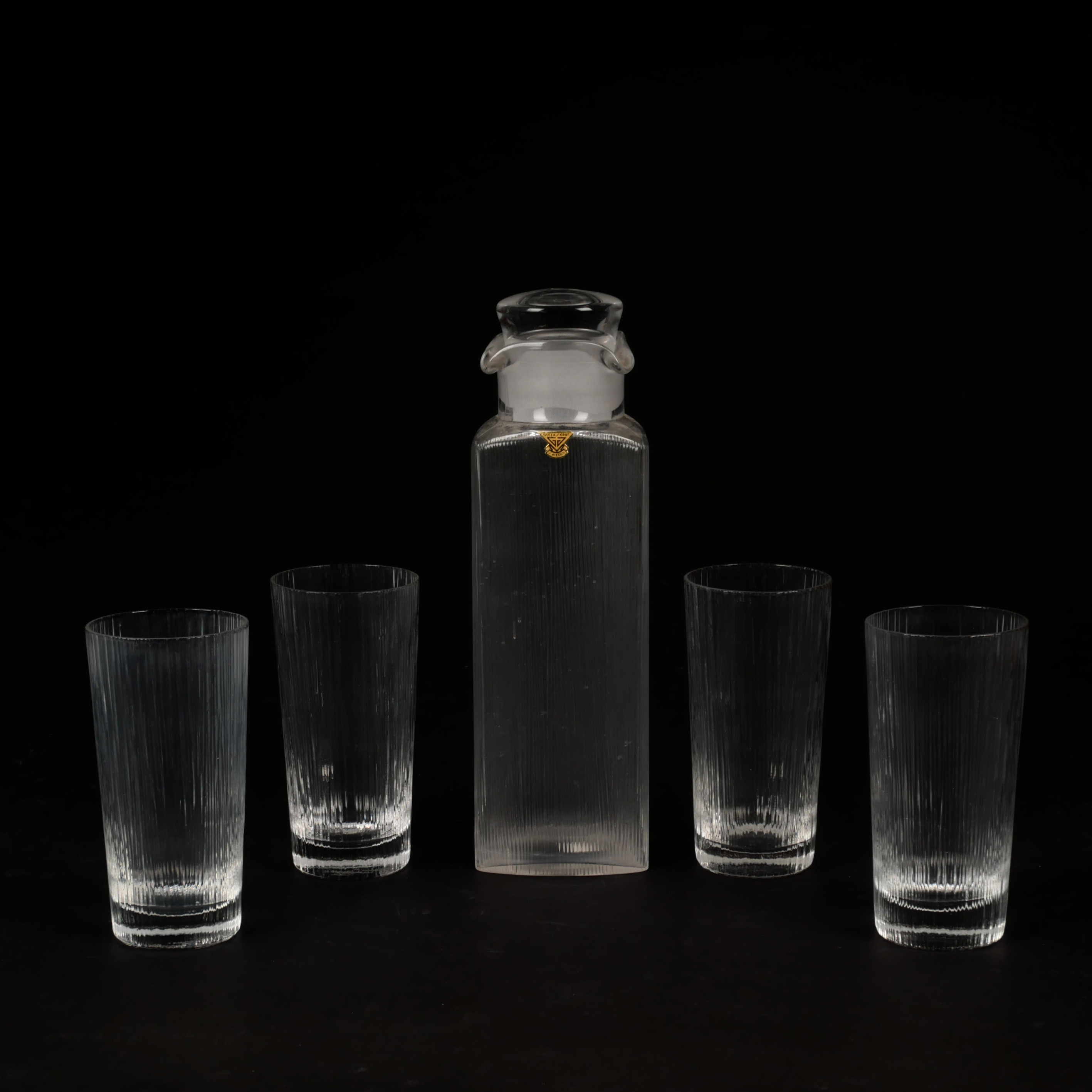 LENNART ANDERSSON. Glasservis, 5 delar, "Isi", Gullaskruf.