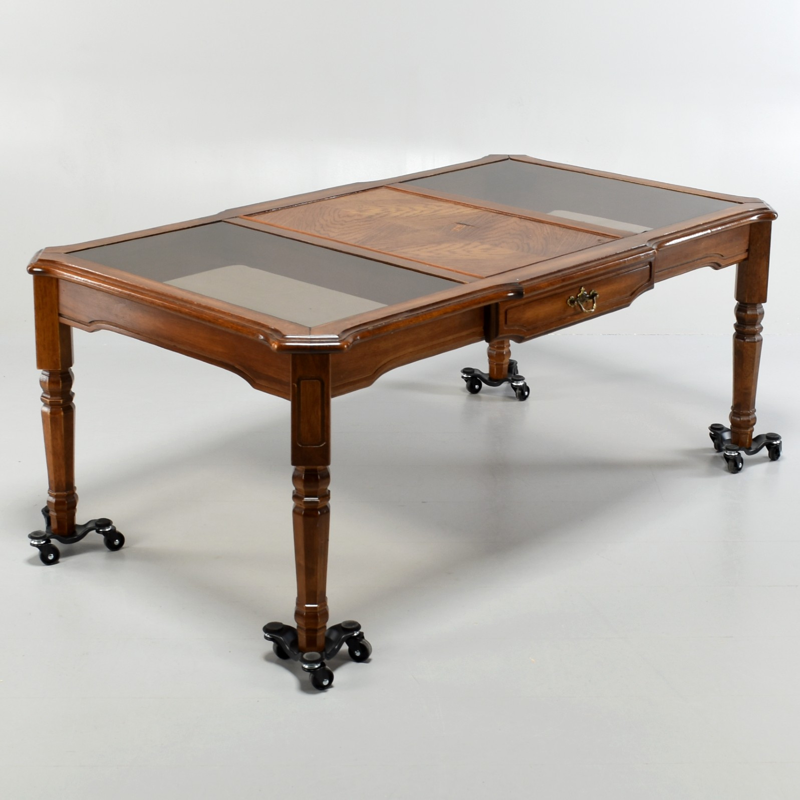 SOFFBORD, i trä med glasinsats, 1900-tal.