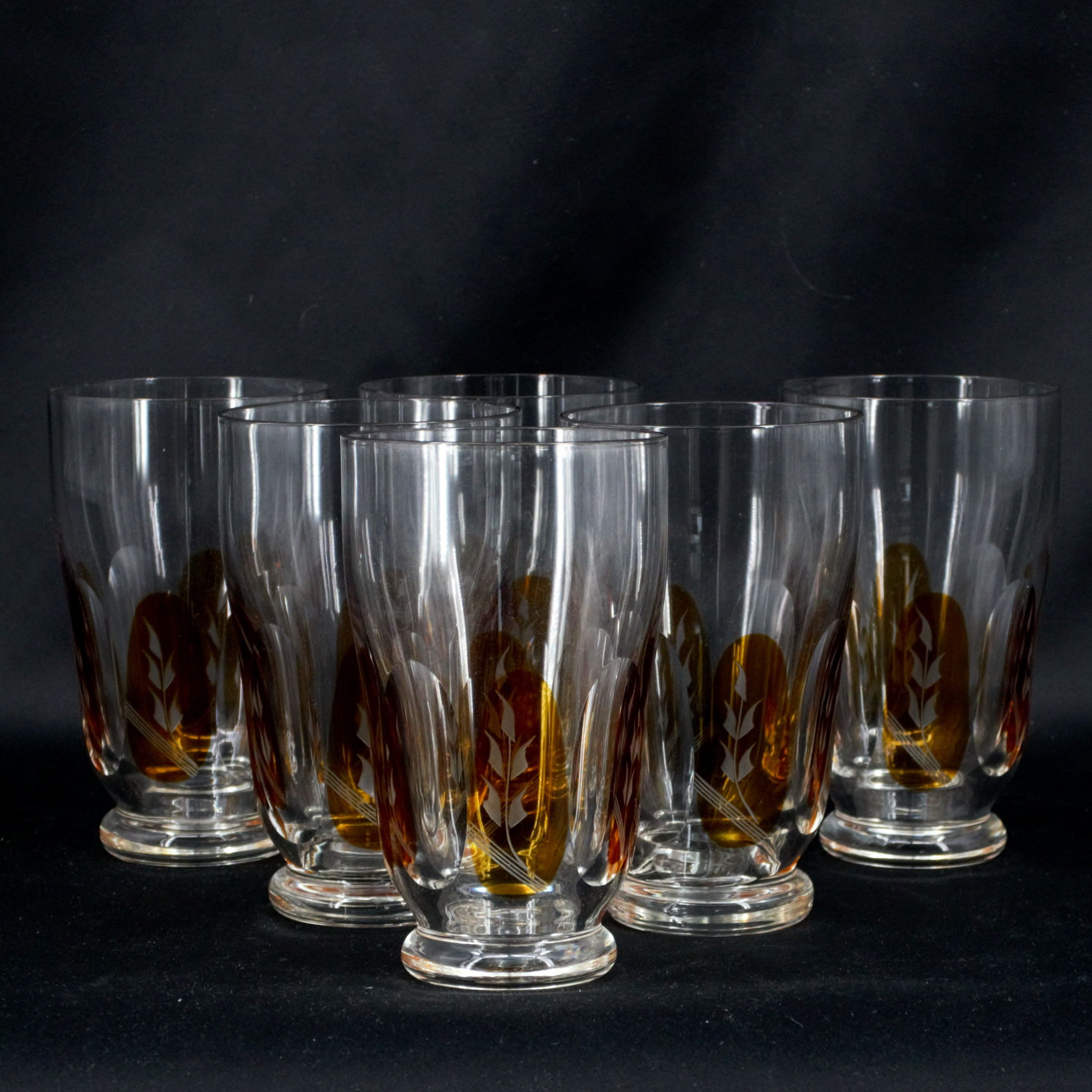 GROGGLAS, 6 st. kristall, Johansfors, 1900-tal.