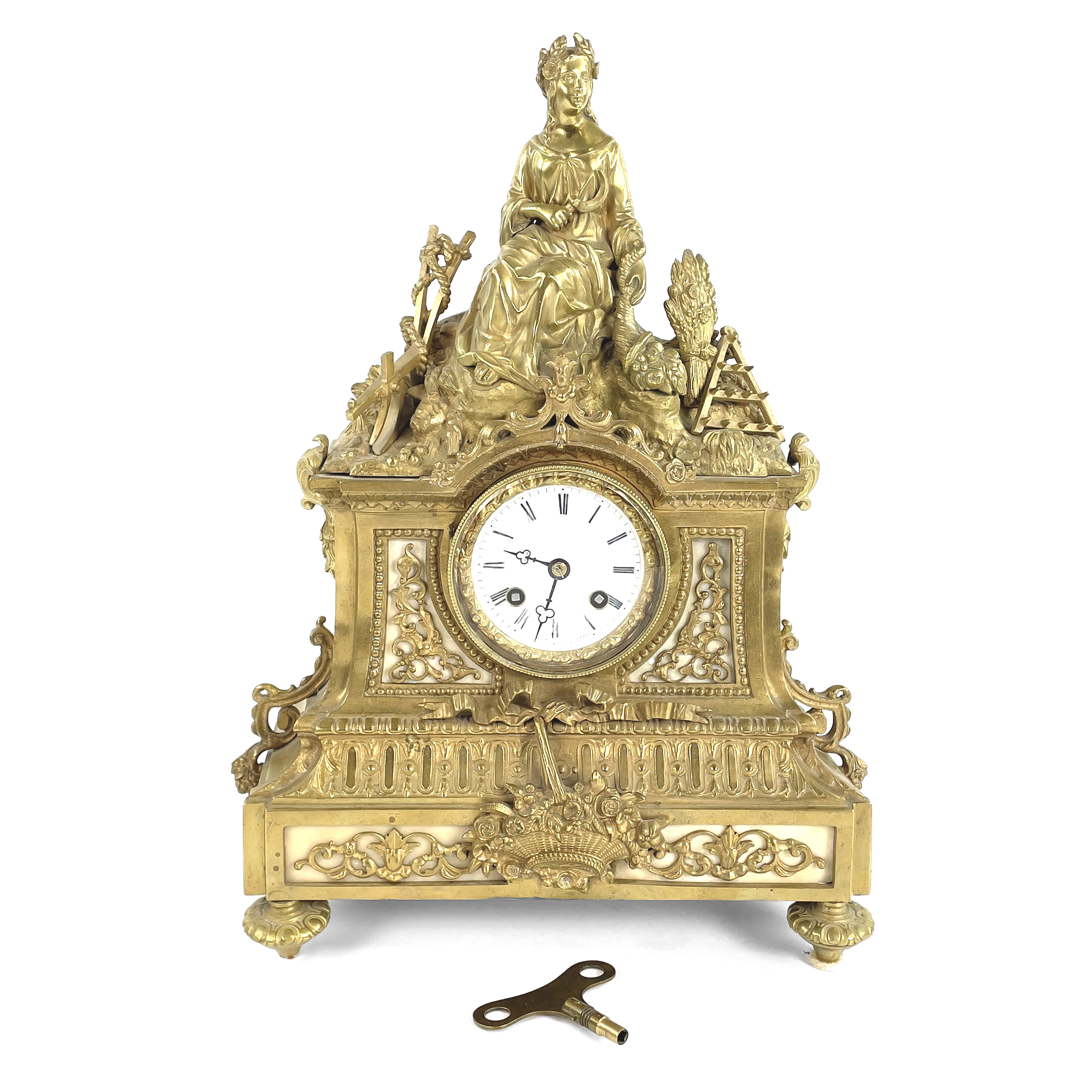 BORDSPENDYL. Nyrokoko, Medaille D'Argent Vincenti & Cie, Frankrike, 1800-talets andra hälft.