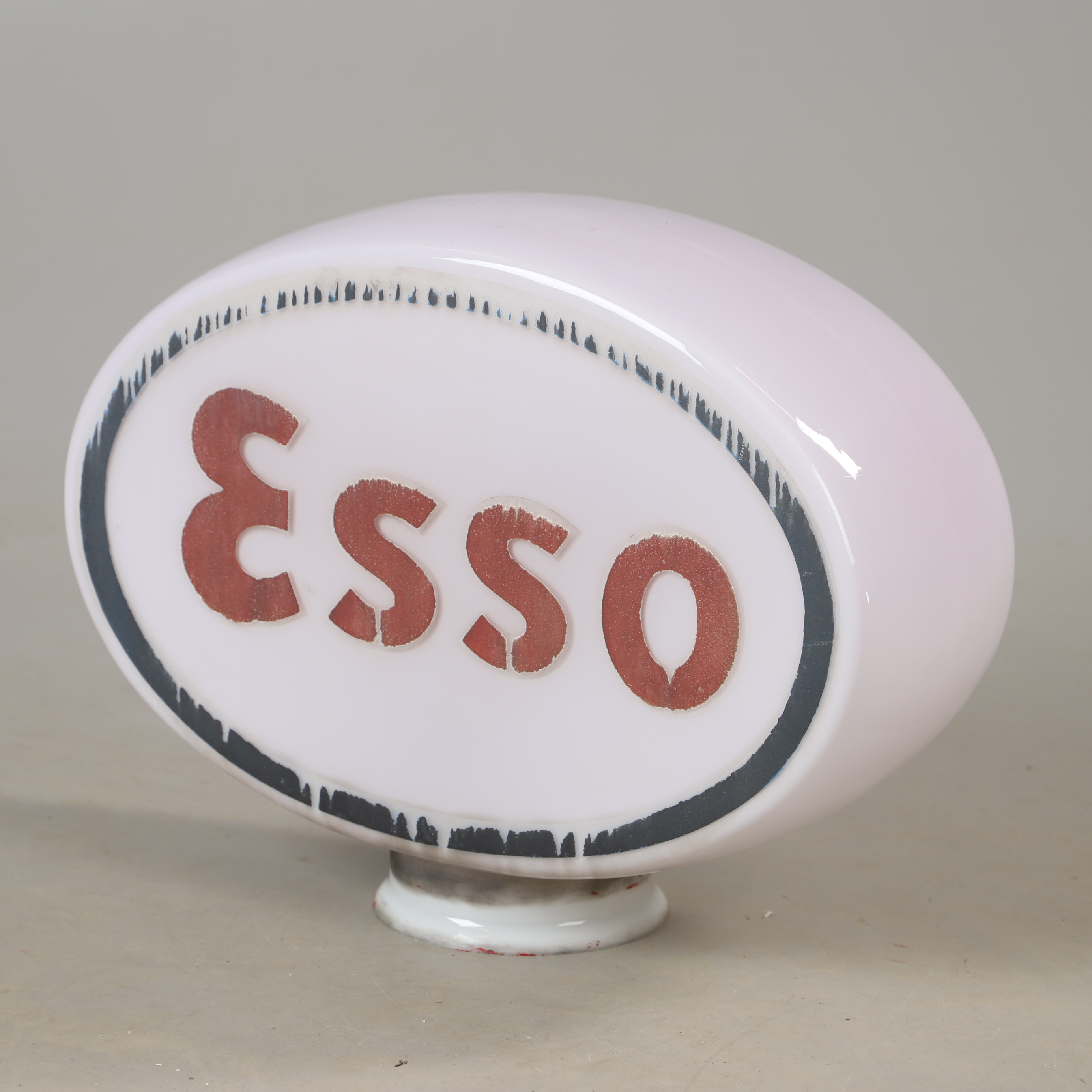 LJUSKUPA TILL BENSINPUMP, glas, Esso.