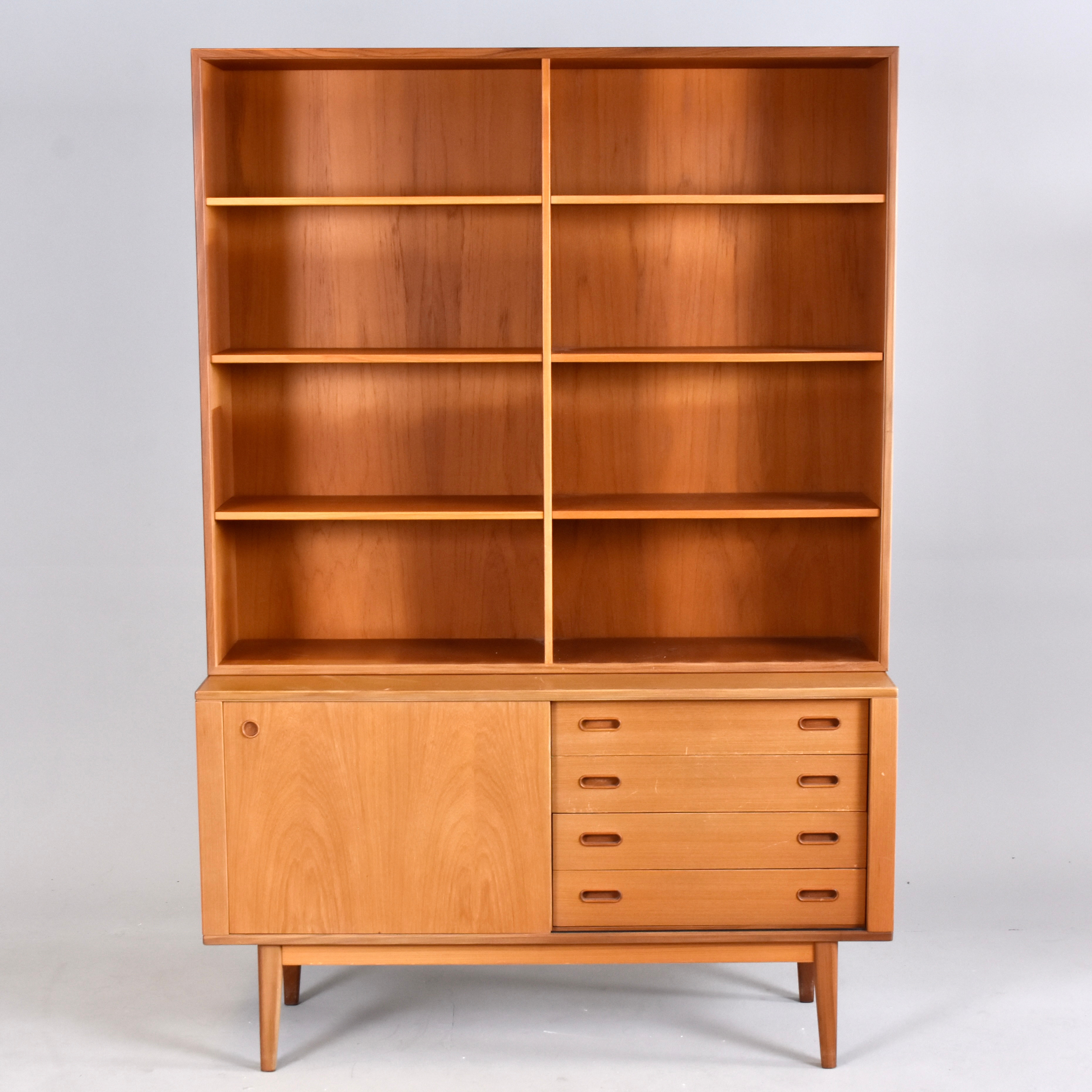 BOKHYLLA, 2 sektioner, teak, 1960-tal.