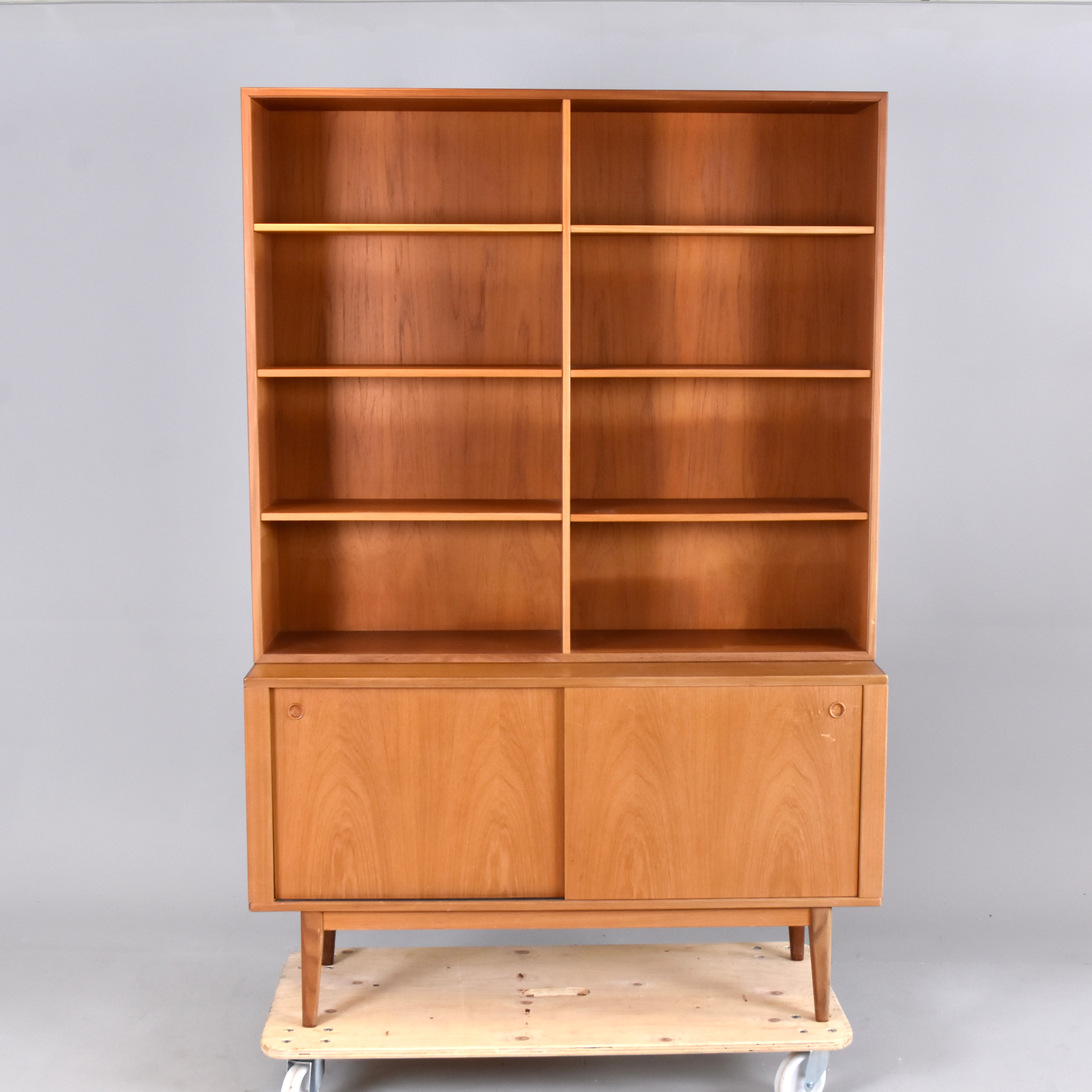 BOKHYLLA, 2 sektioner, teak, 1960-tal.