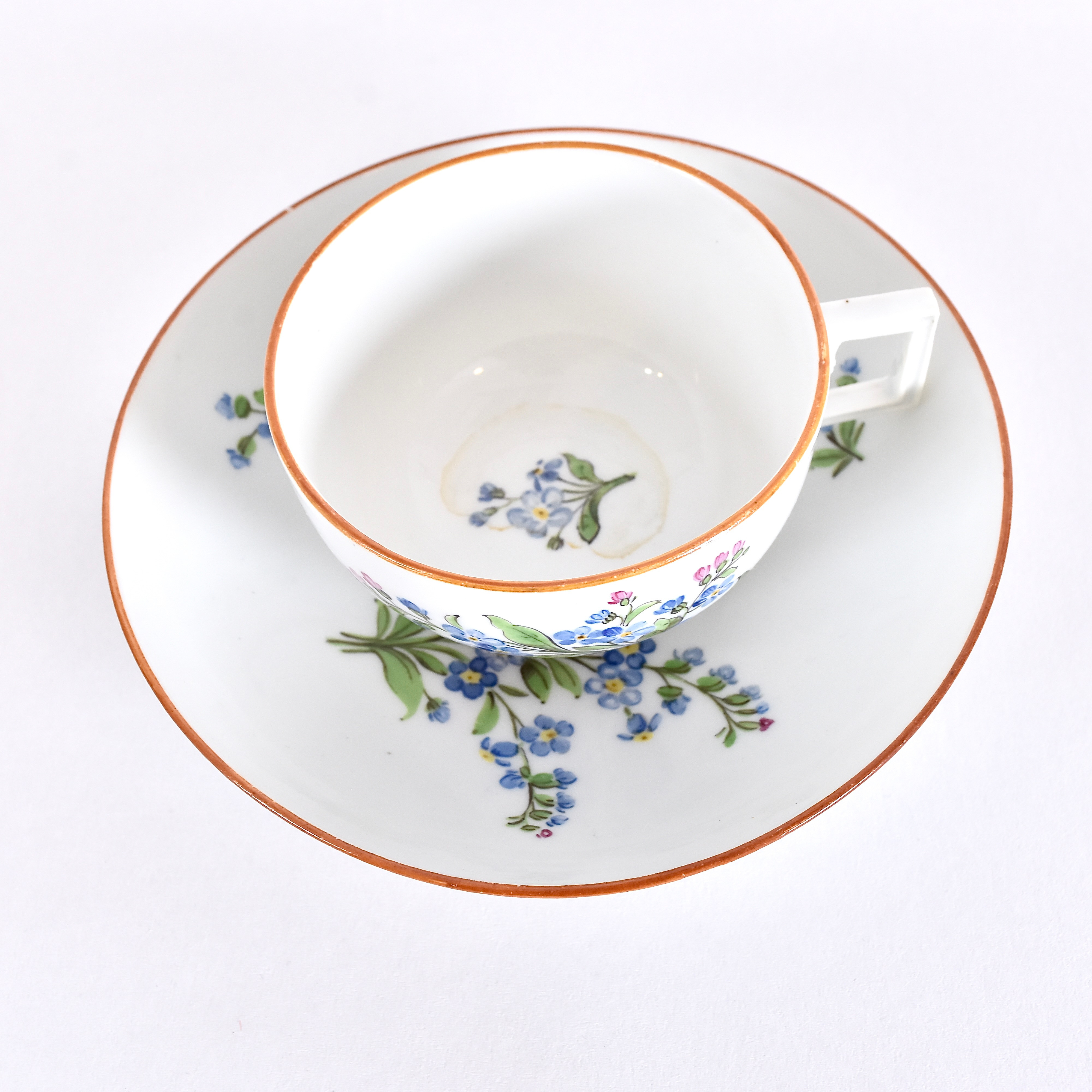 KAFFEKOPP MED UNDERFAT, porslin, Meissen Marcolinis period (1773-1814).