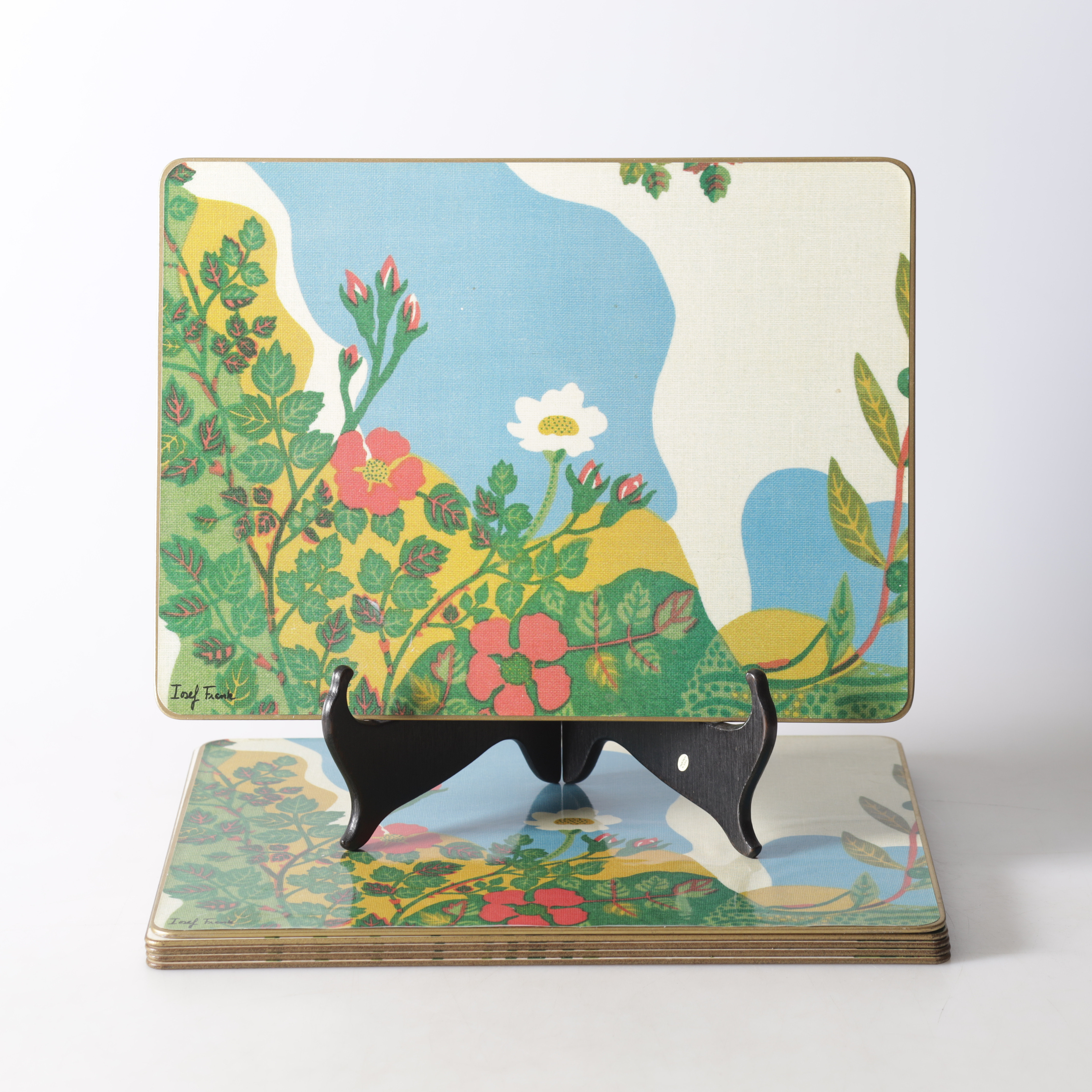 BORDSTABLETTER, 6 st, "Tulpaner" & "Anakreon" efter mönster av Josef Frank, Firma Svenskt Tenn.