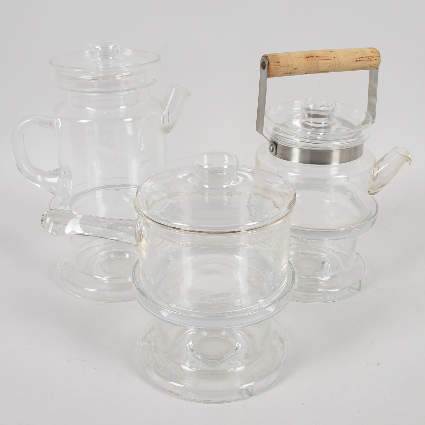 SIGNE PERSSON-MELIN. 3 st med värmeställ, glas, eldfast, Boda Nova.