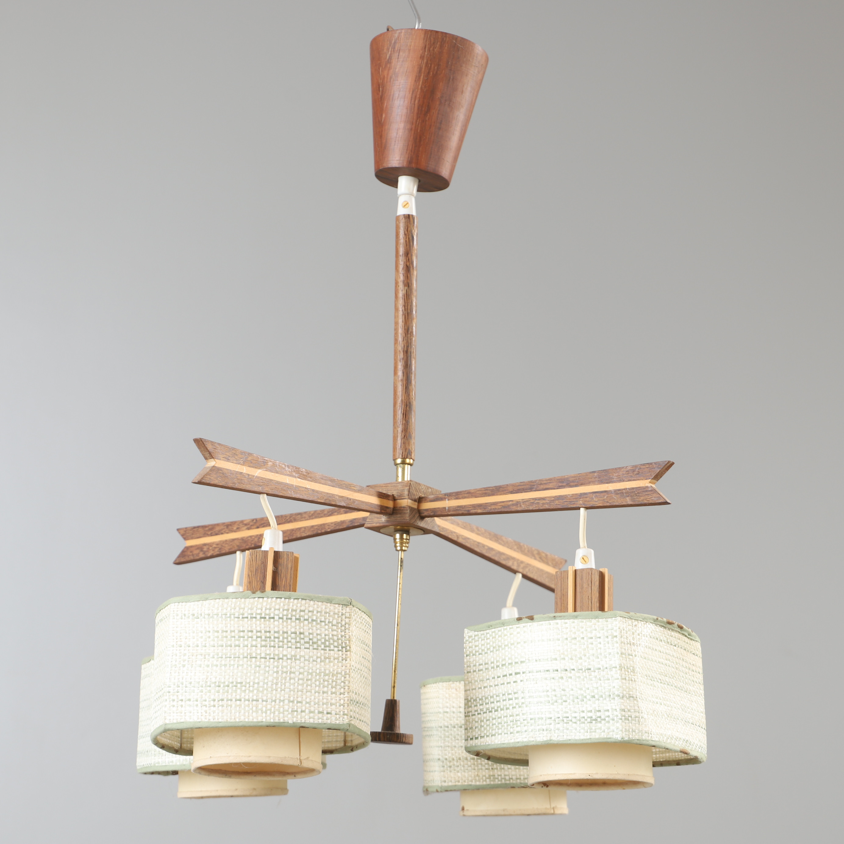 TAKLAMPA, teak, 1900-talets mitt.