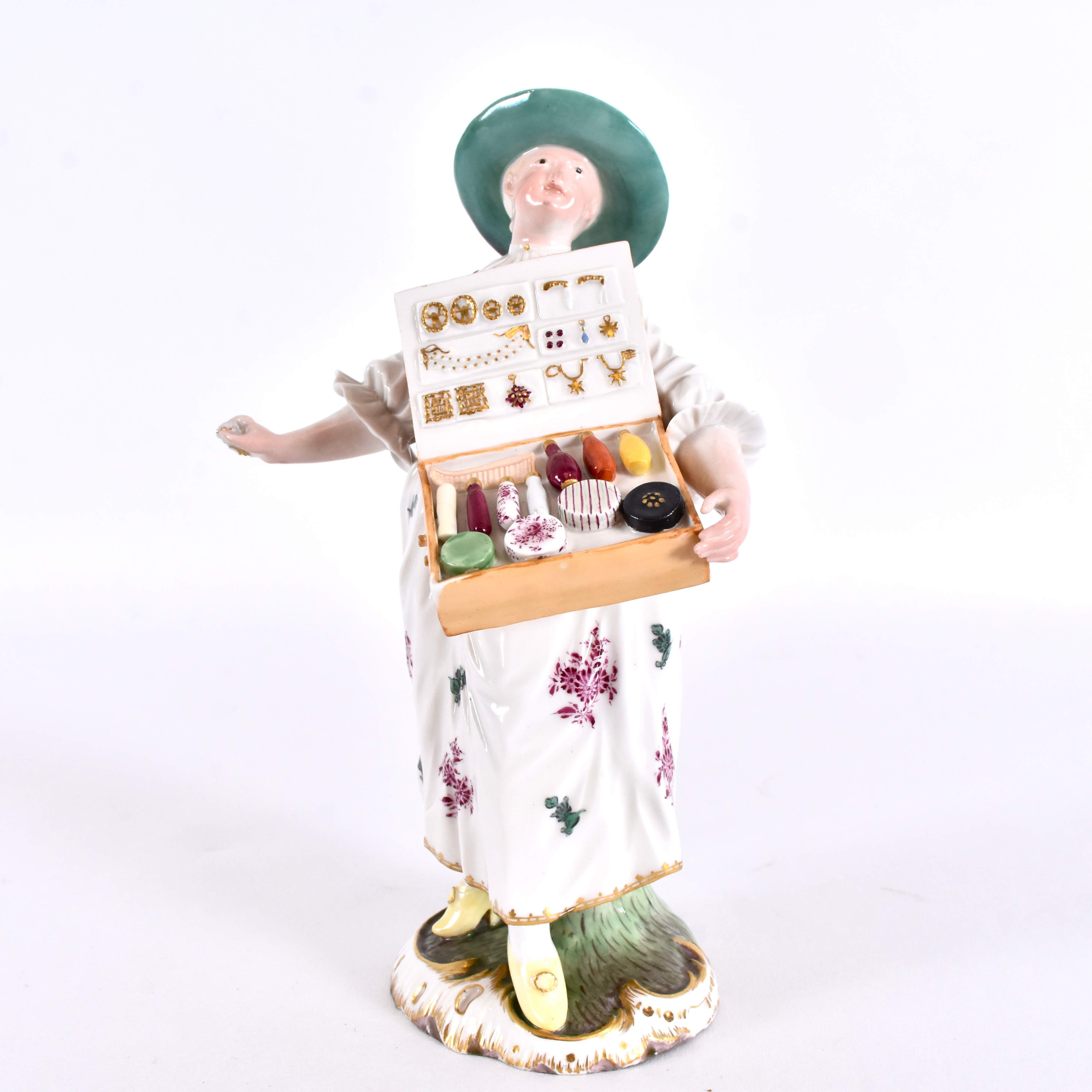 FIGURIN, delvis bemålat porslin, Höchst crka 1746-96.