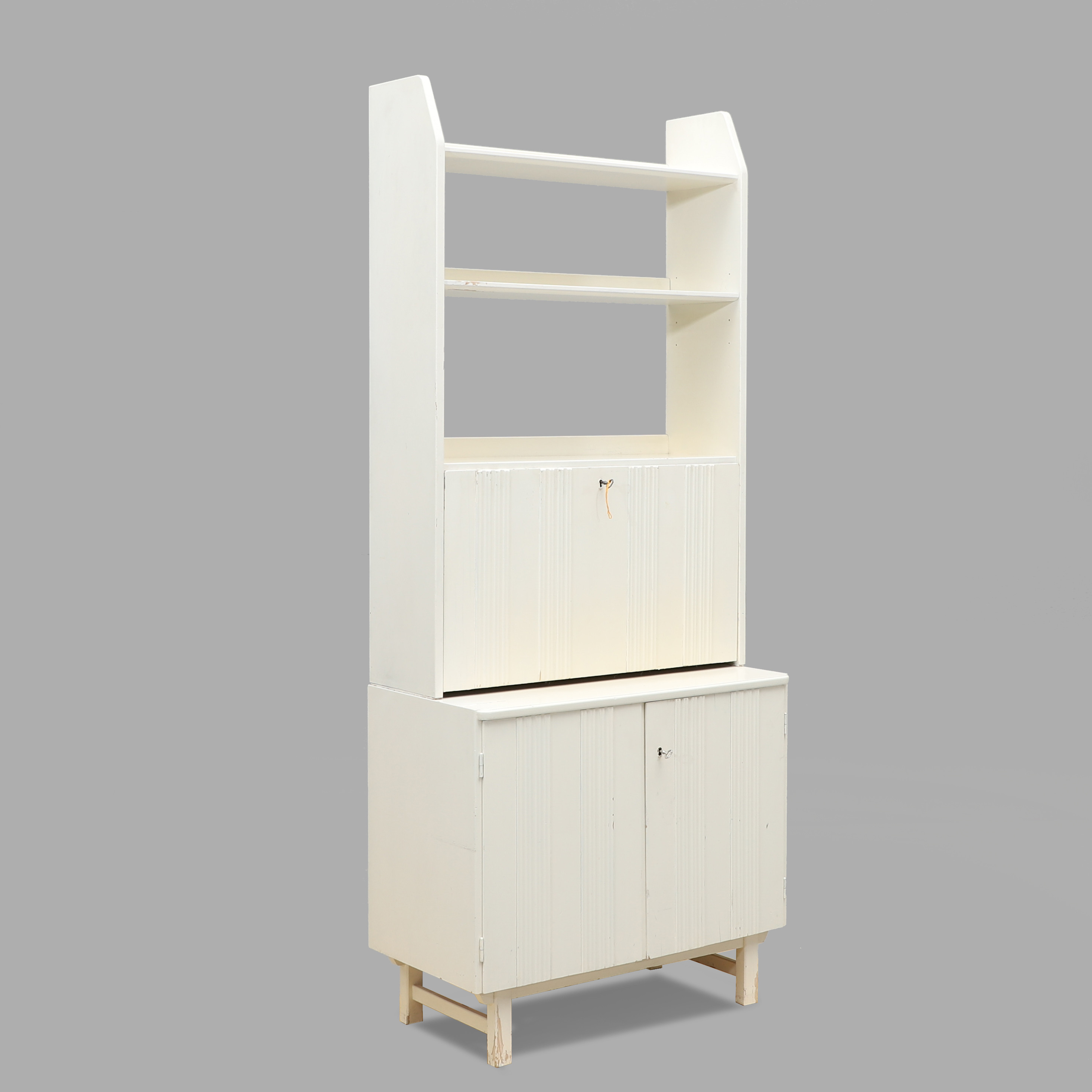 CARL MALMSTEN. Bokhylla med skrivklaff och skåp, "Vardags", Svensk Fur, 1900-talets mitt.