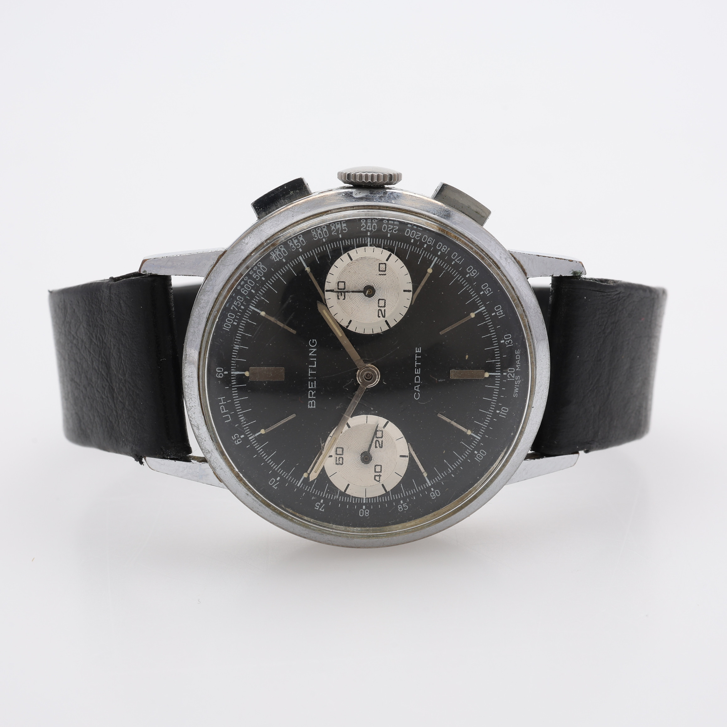 ARMBANDSUR, KROMAT STÅL, BREITLING CADETTE, KRONOGRAF, MANUELLT UPPDRAG, 1960-TAL.