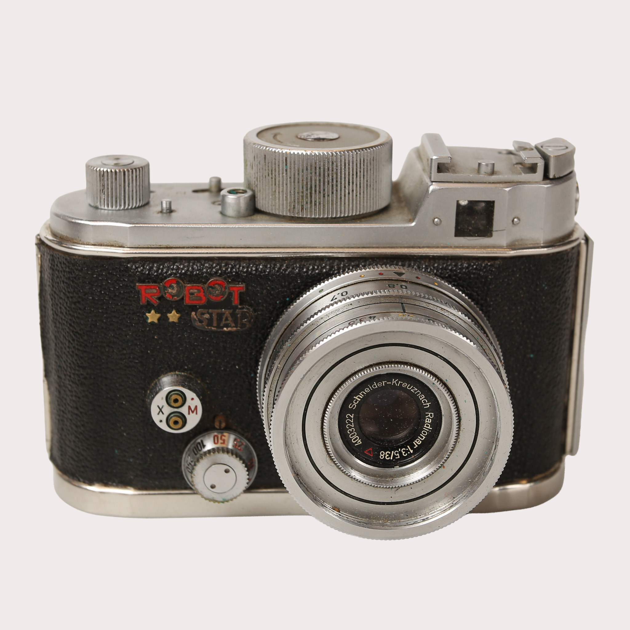 KAMERA, ROBOT STAR, Schneider Kreuznach Radionar, 1:3,5/38. Original läderförpackning.