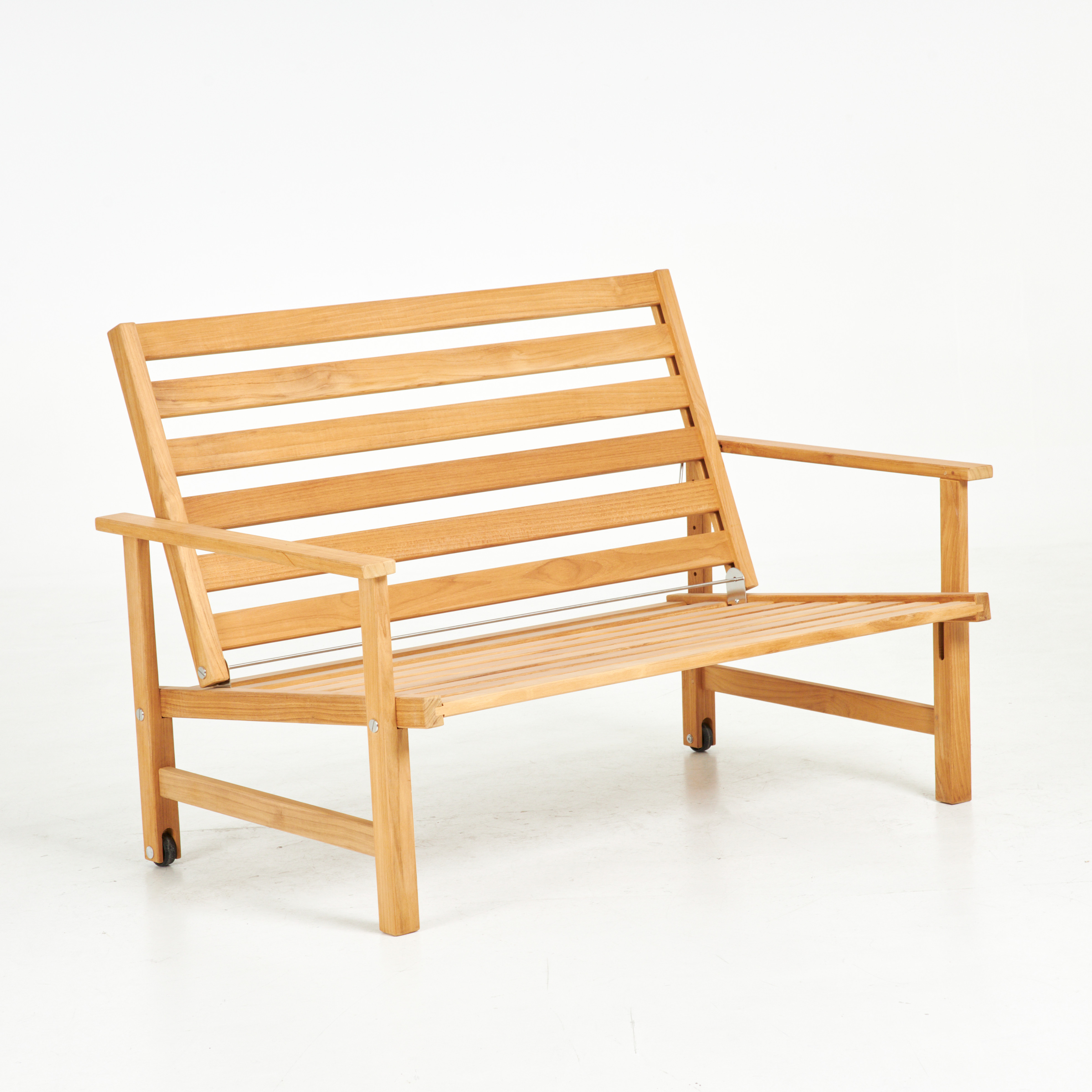 ELSA STACKELBERG. Soffa, "Classic Soffa 2", 2-sits, teak, ställbar rygg, för Fri Form, samtida tillverkning.