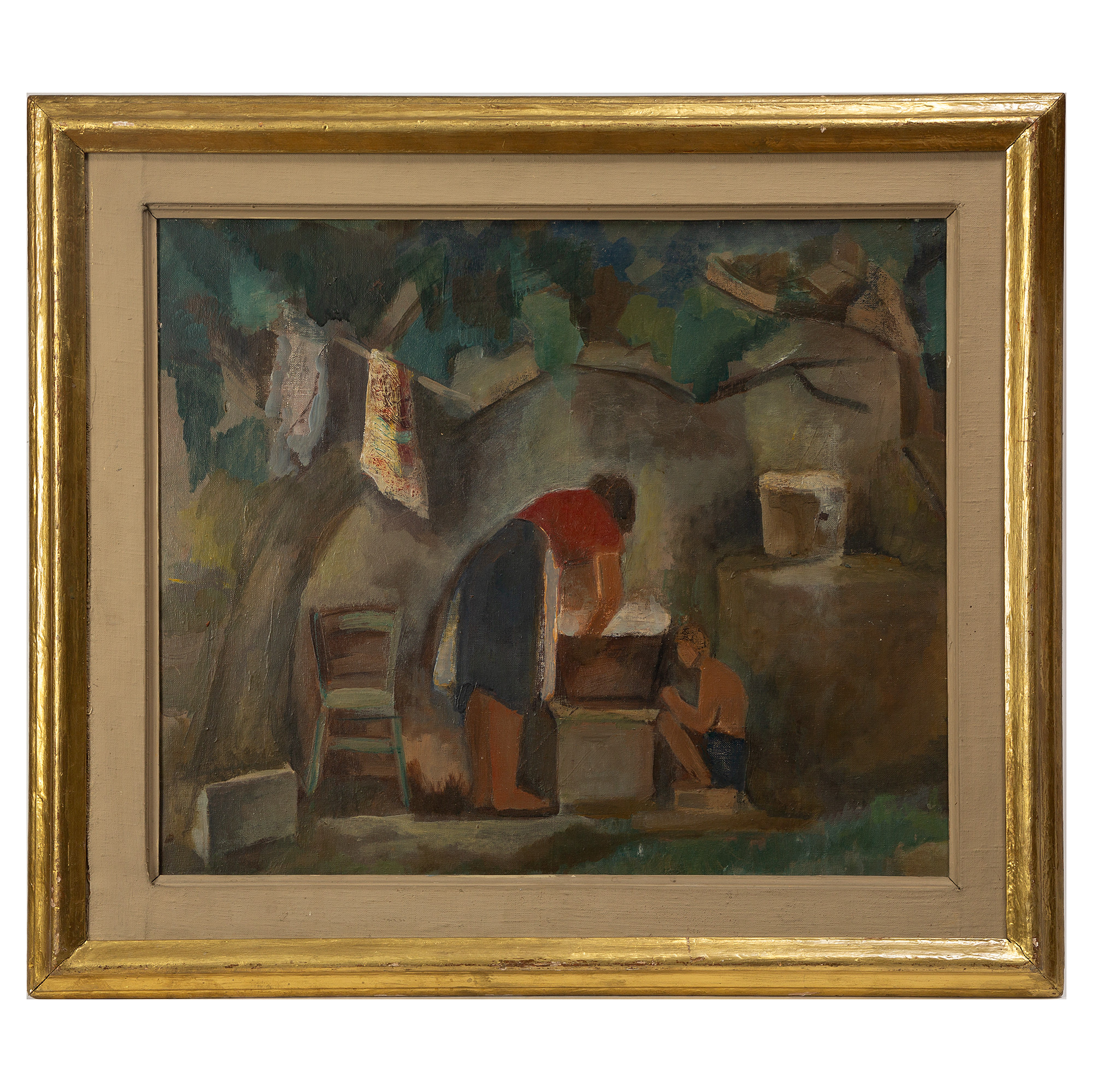 GRETA FAHLCRANTZ LINDBERG. Olja på duk, daterad 1959.