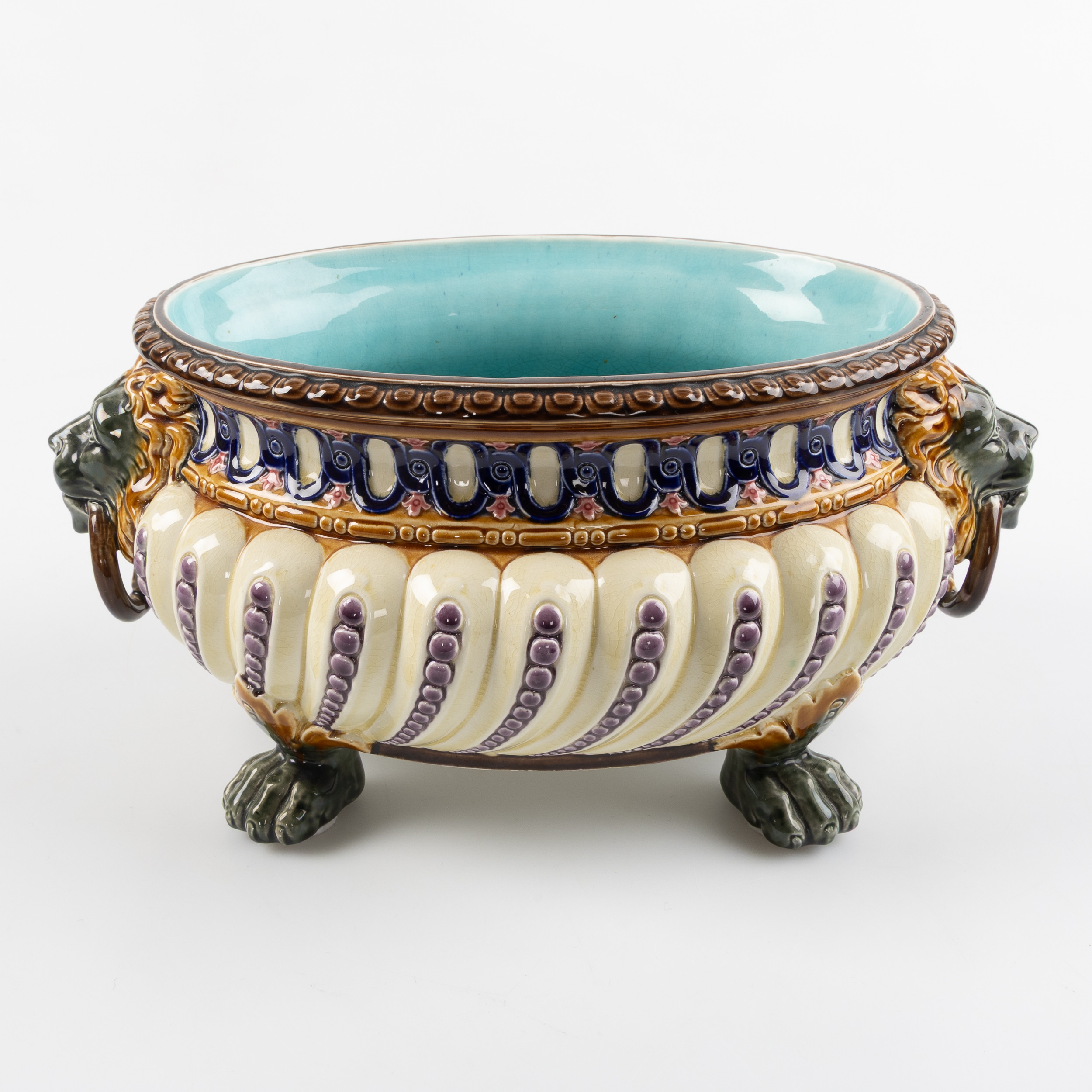 JARDINIERE, majolika, Rörstrand, omkring 1900.