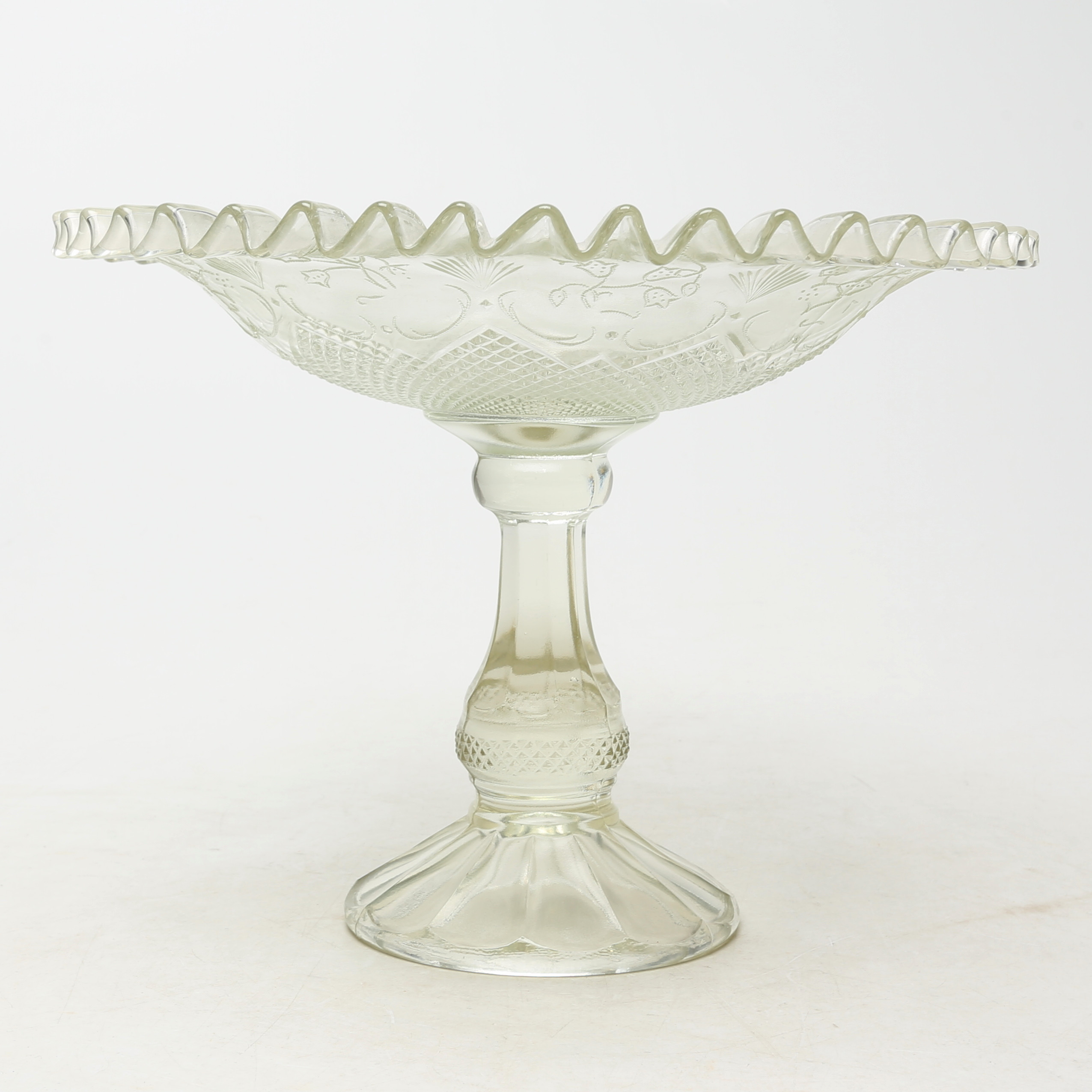 SKÅL, på fot, pressglas, sekelskiftet 1900.